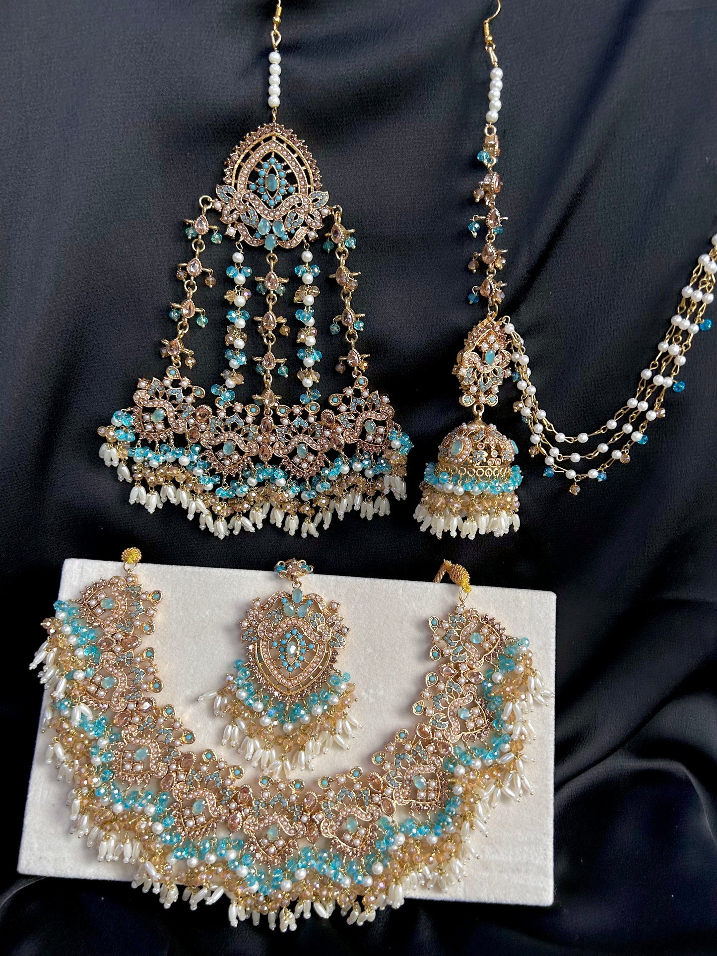 Zahra bridal set ~Baby blue and gold