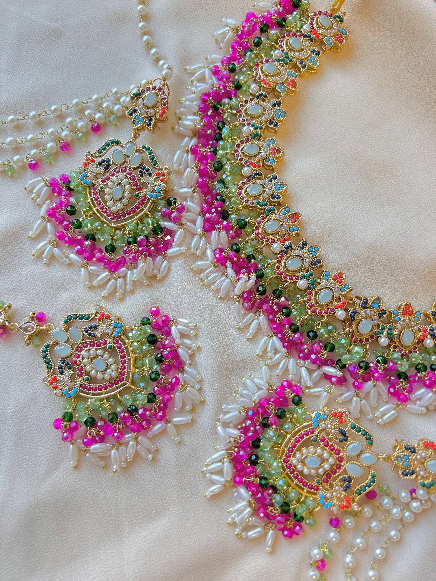 Asma bridal set~ Green & multi