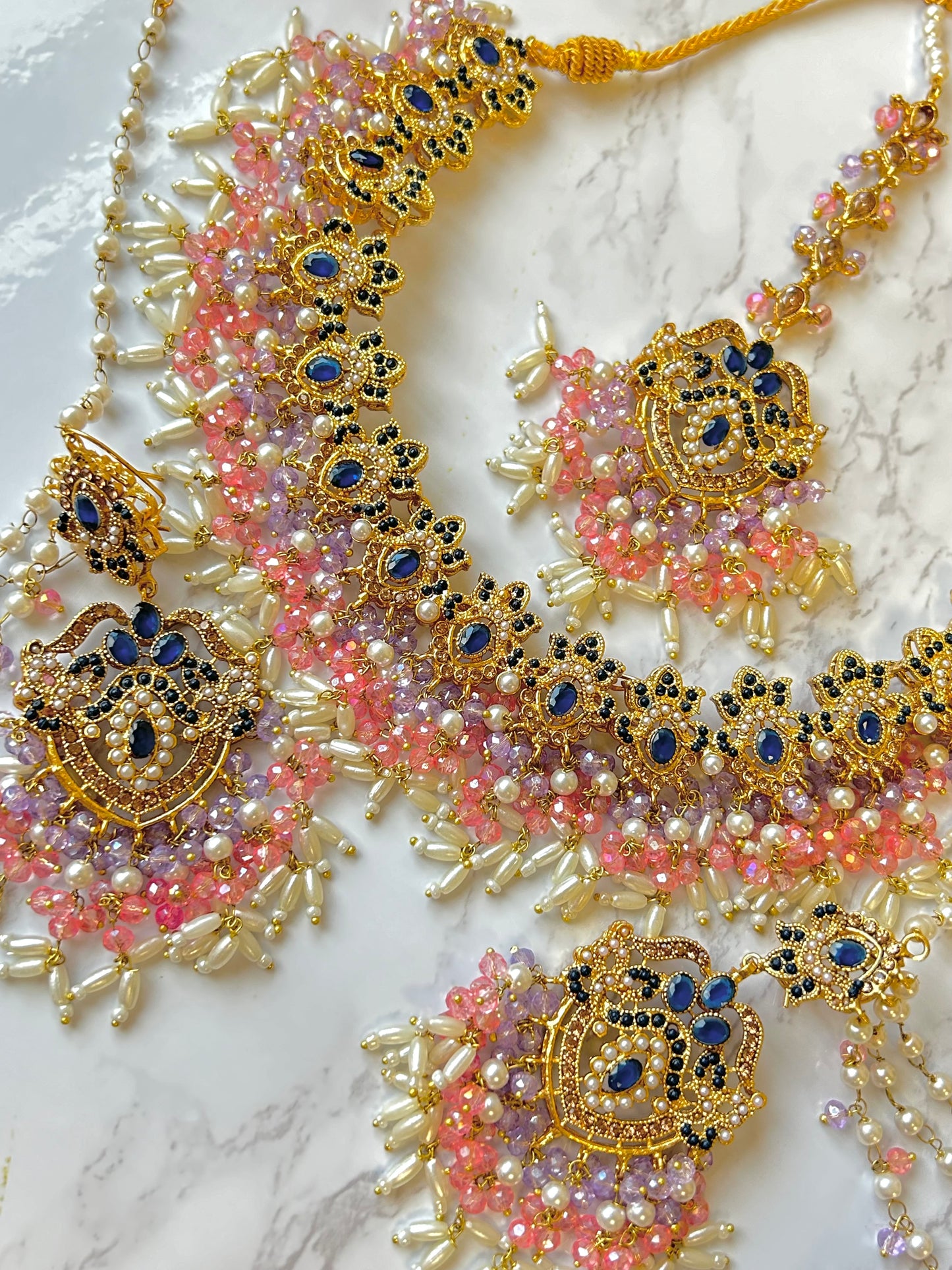 Asma bridal set~ Pink, lilac & Royal blue