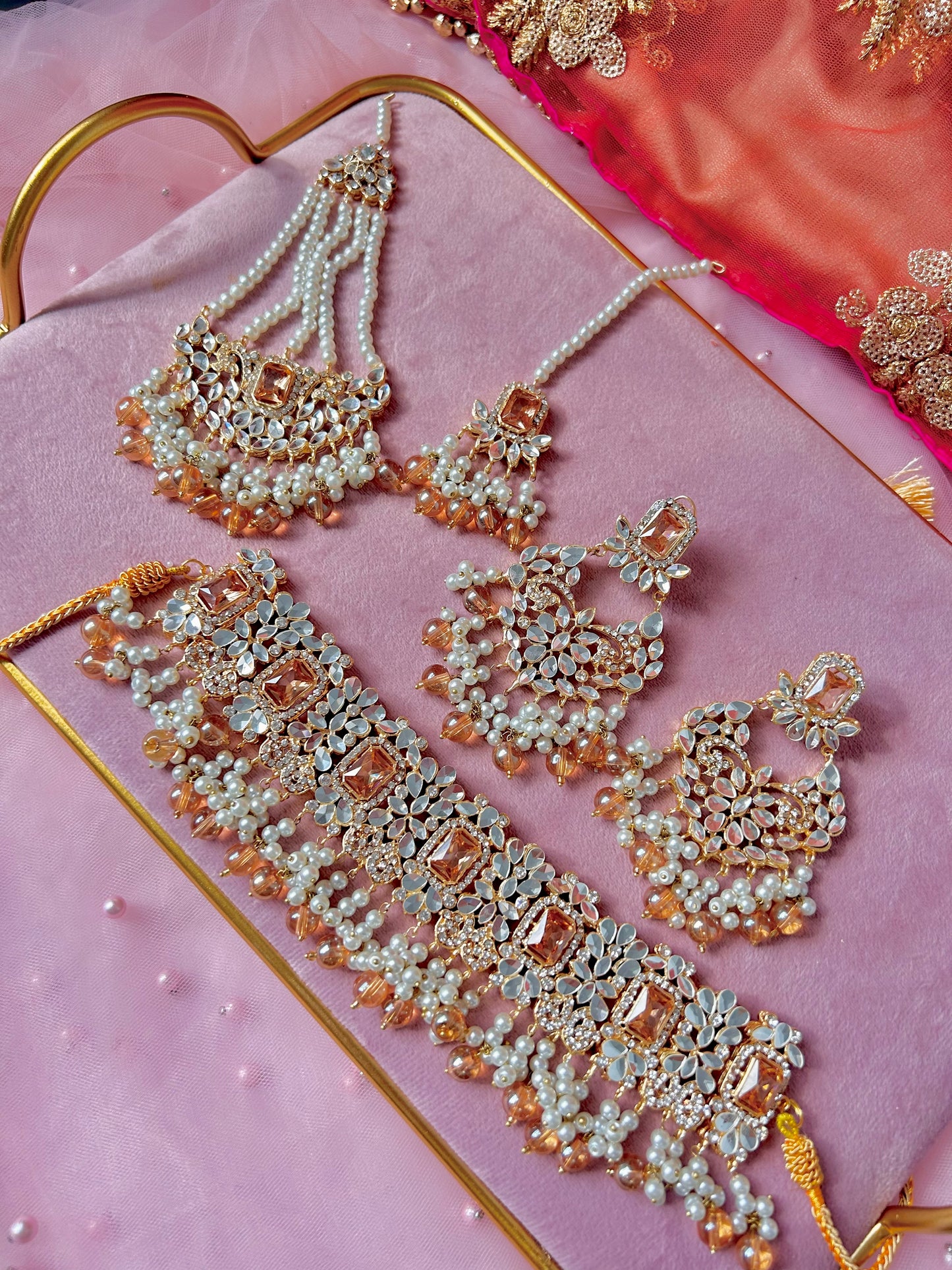 Mawra Bridal set~peach/champagne