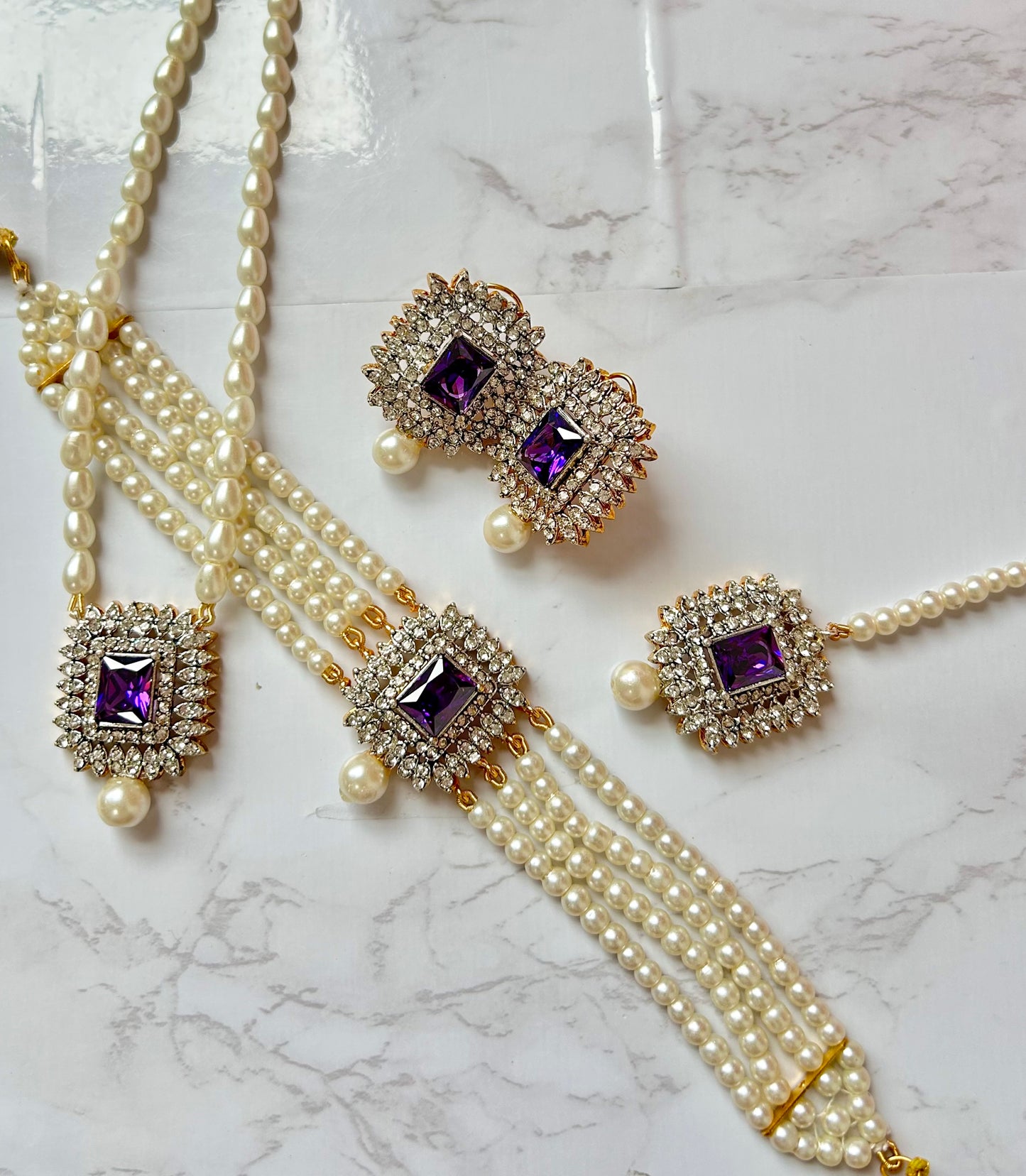 Asifa jewellery set - Purple