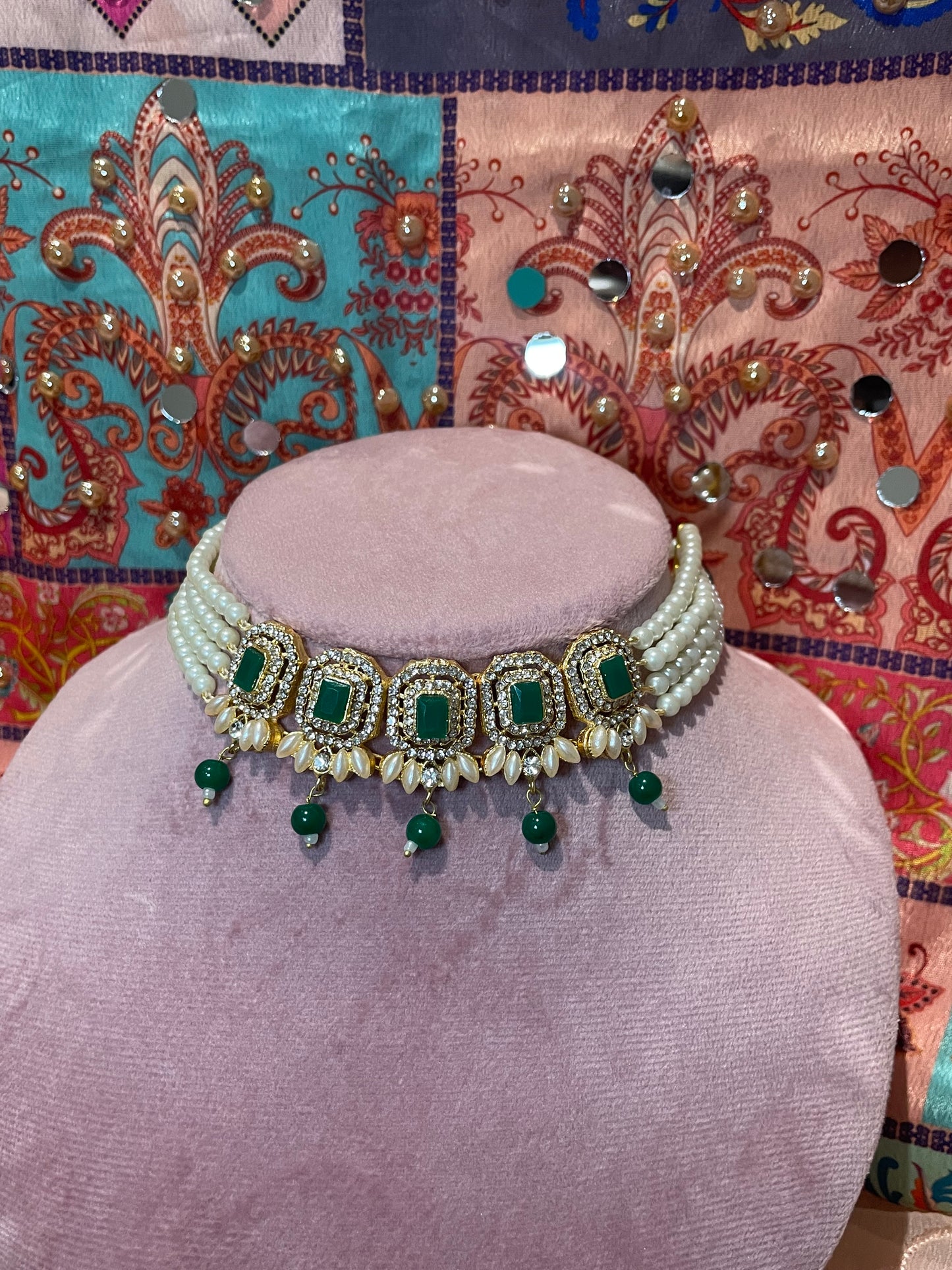 Nusrat jewellery set -Green