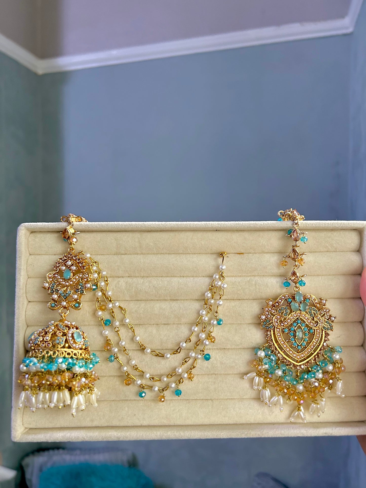 Zahra bridal set ~Baby blue and gold