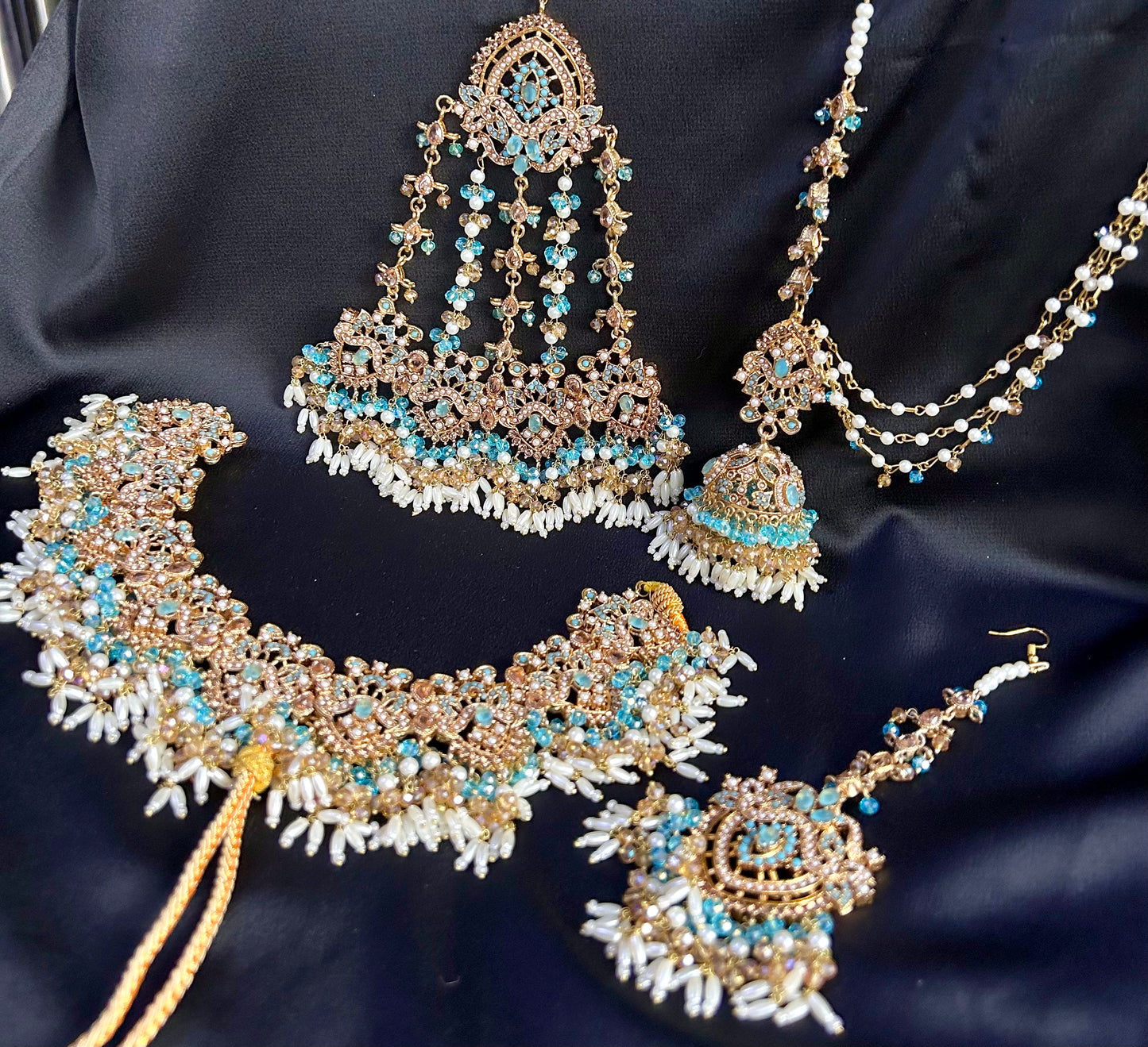 Zahra bridal set ~Baby blue and gold