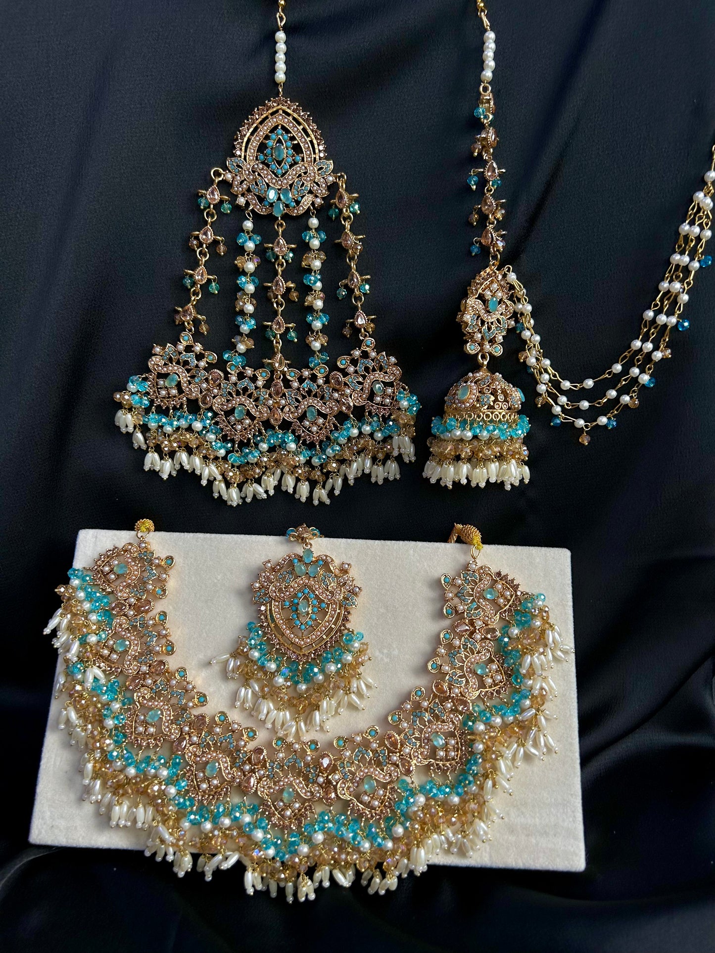 Zahra bridal set ~Baby blue and gold