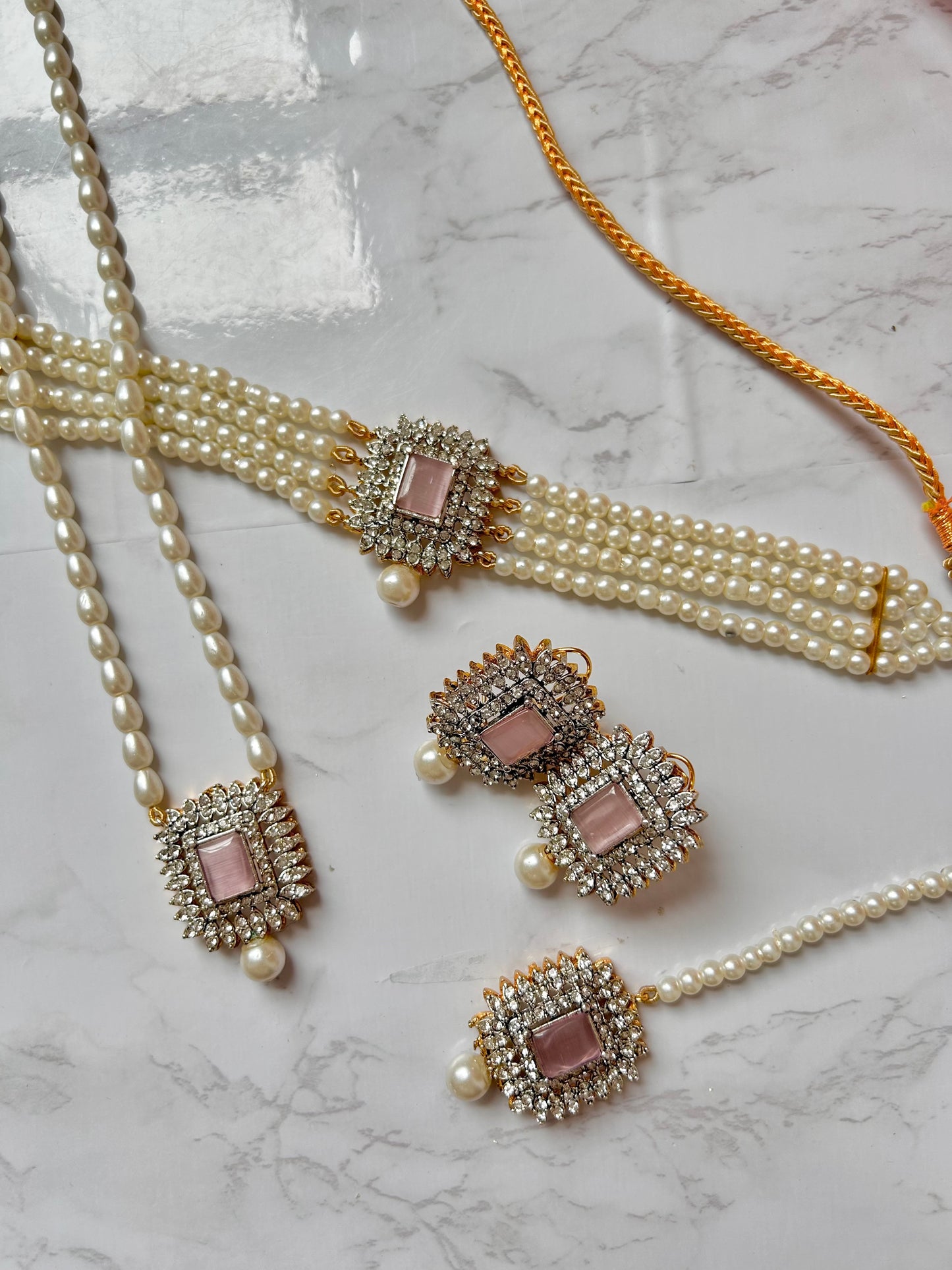 Asifa jewellery set - Pink