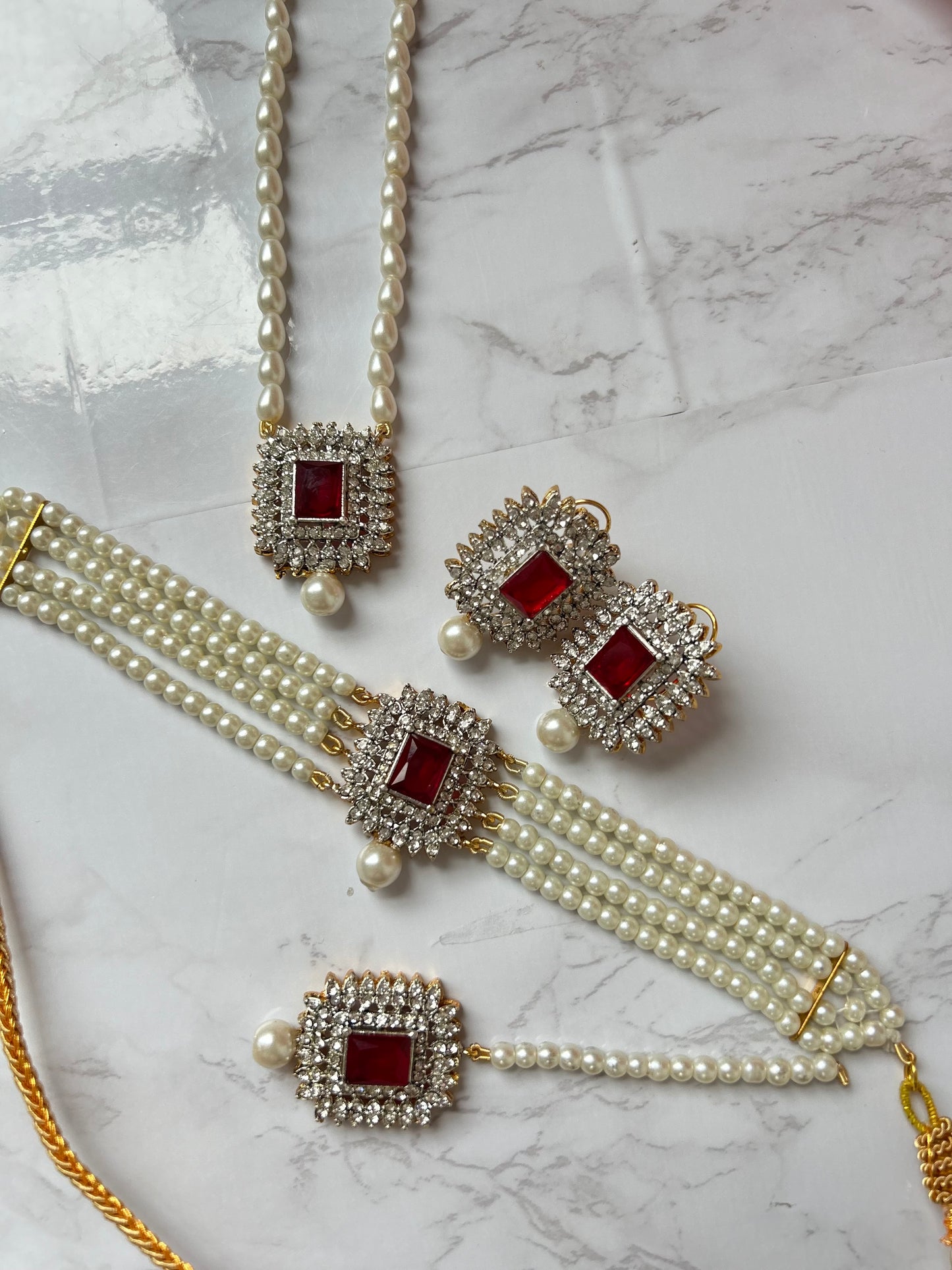 Asifa jewellery set -Ruby red