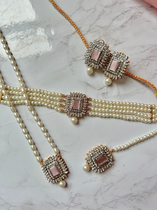 Asifa jewellery set - Pink