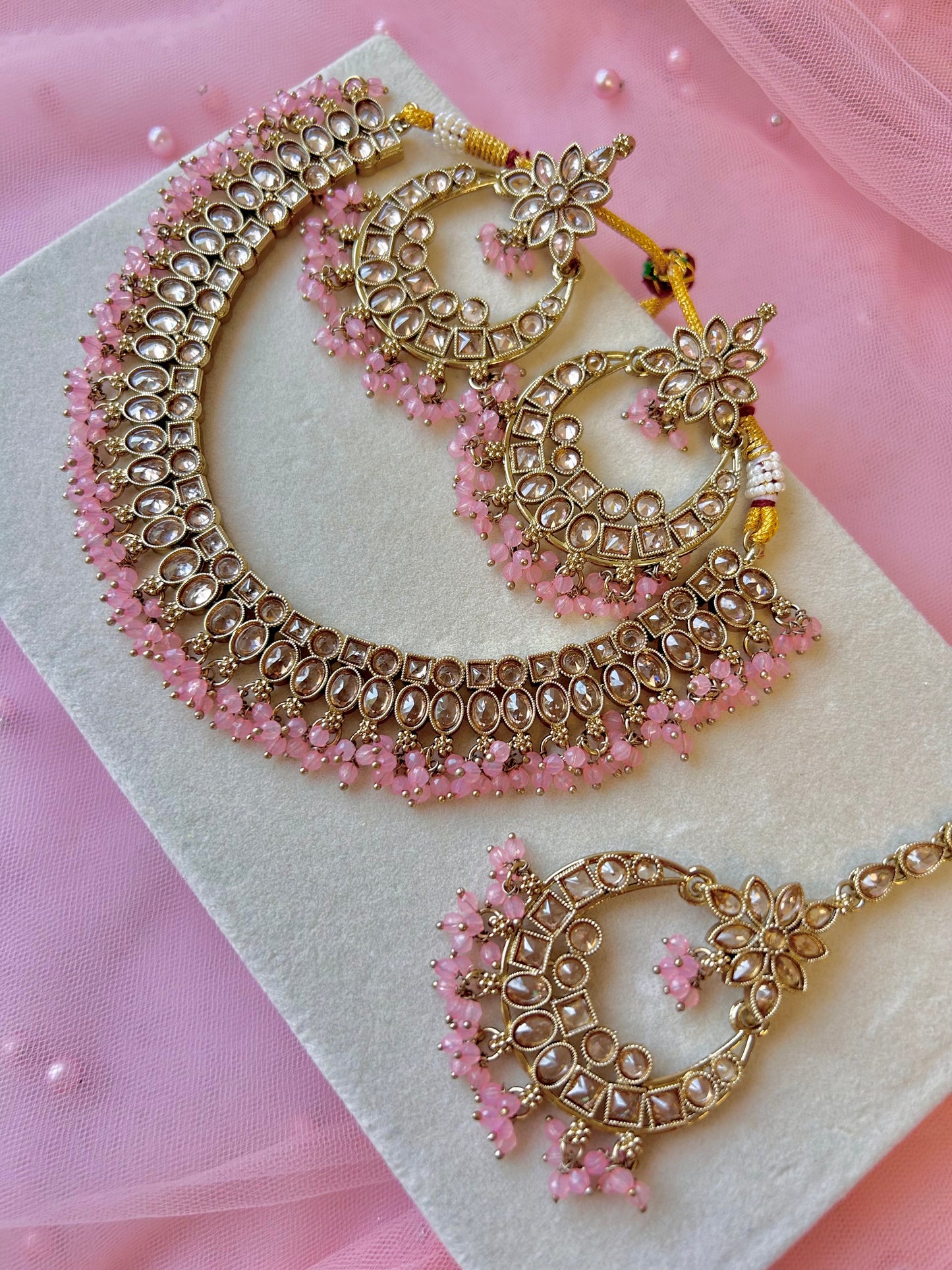 Ankita jewellery set ~ Baby pink