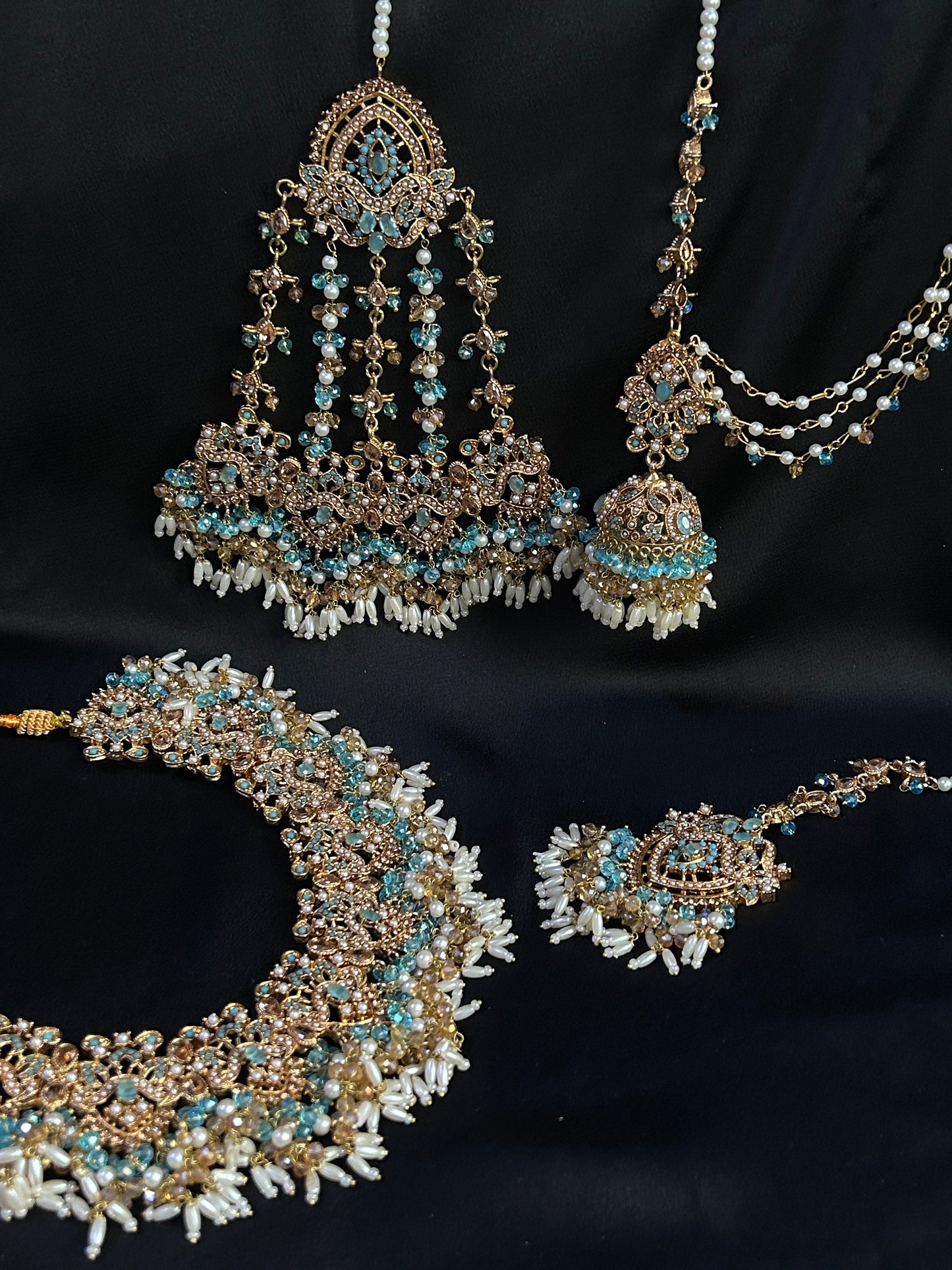 Zahra bridal set ~Baby blue and gold