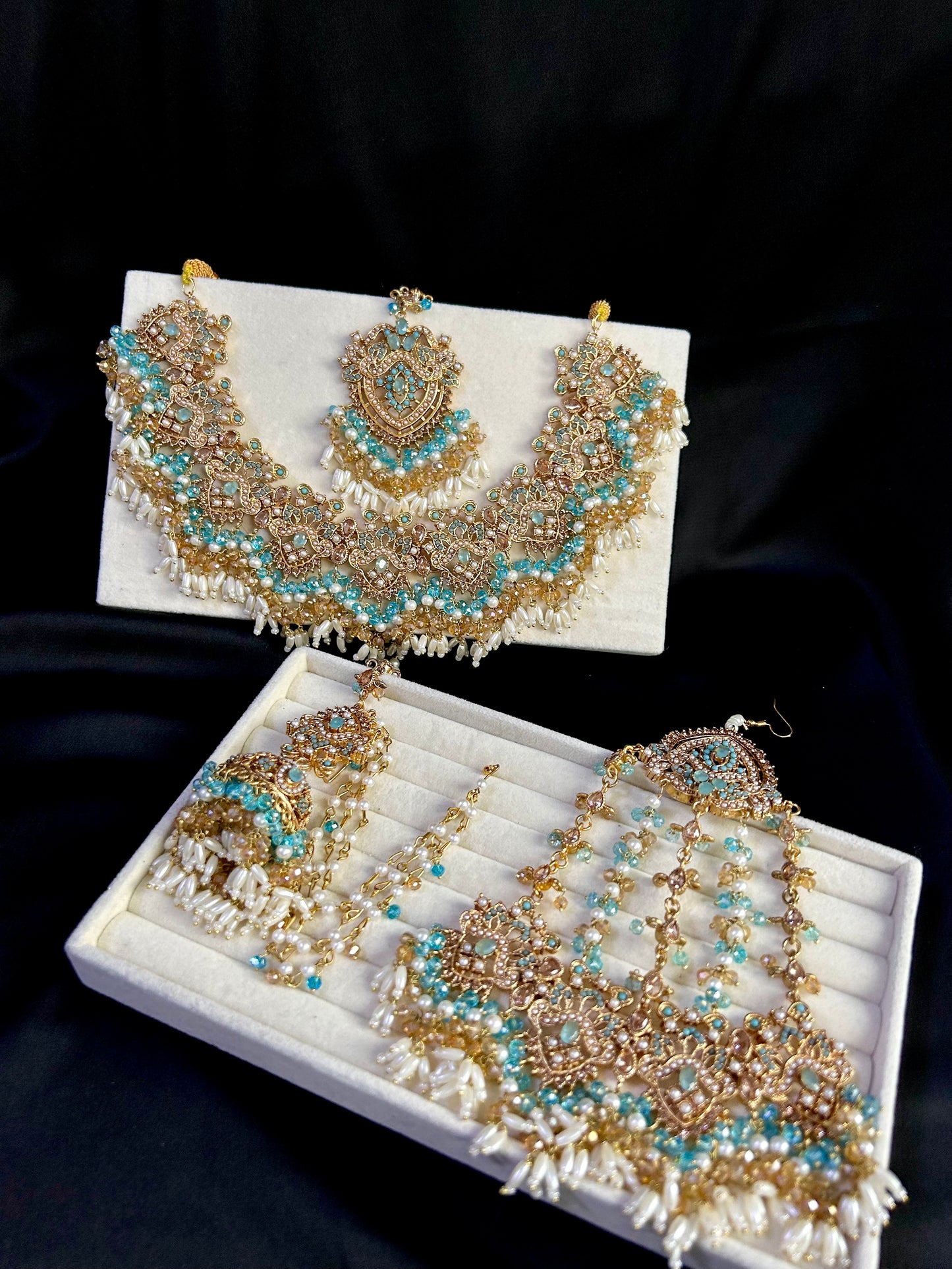 Zahra bridal set ~Baby blue and gold