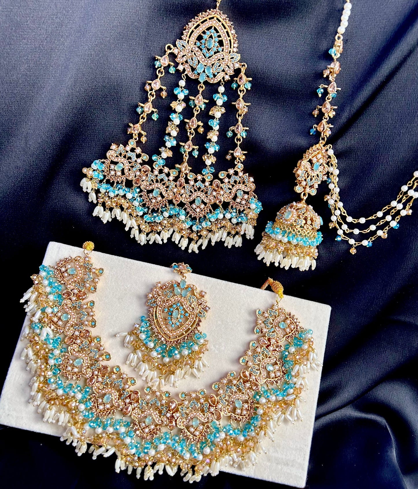 Zahra bridal set ~Baby blue and gold