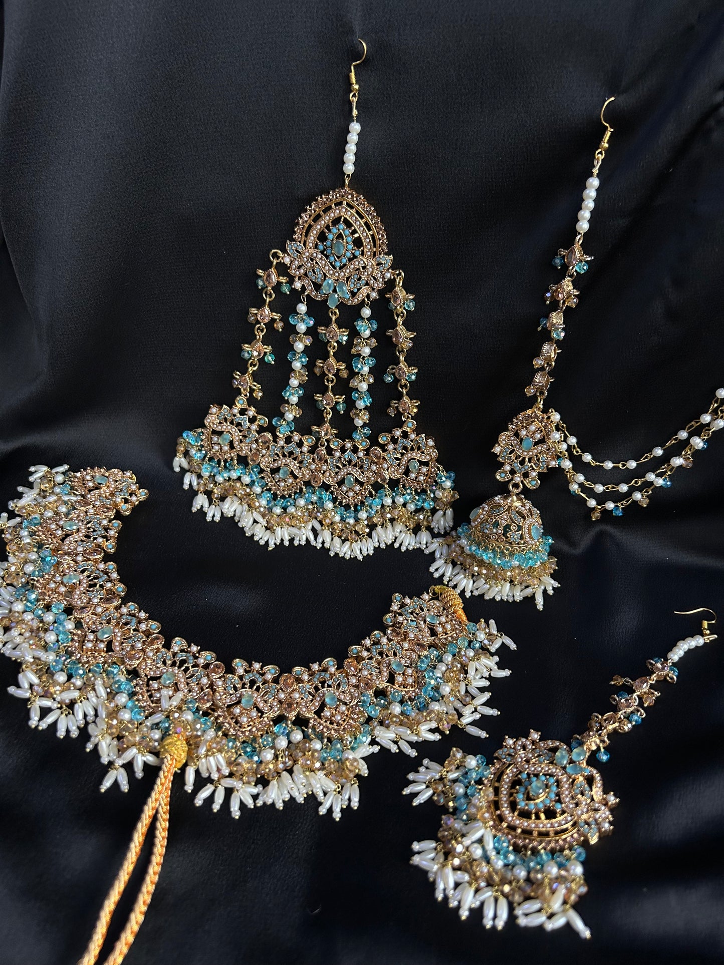 Zahra bridal set ~Baby blue and gold