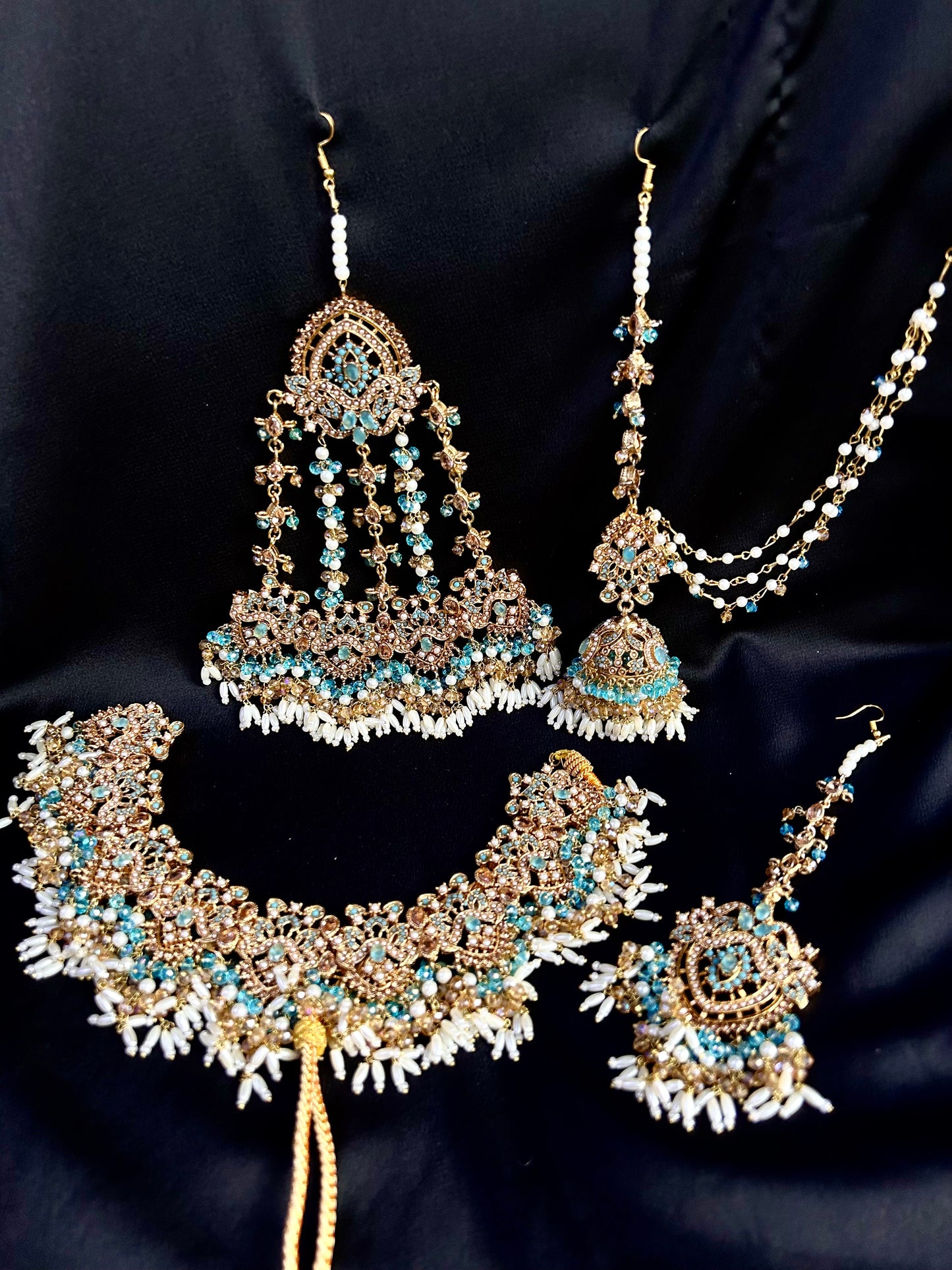 Zahra bridal set ~Baby blue and gold