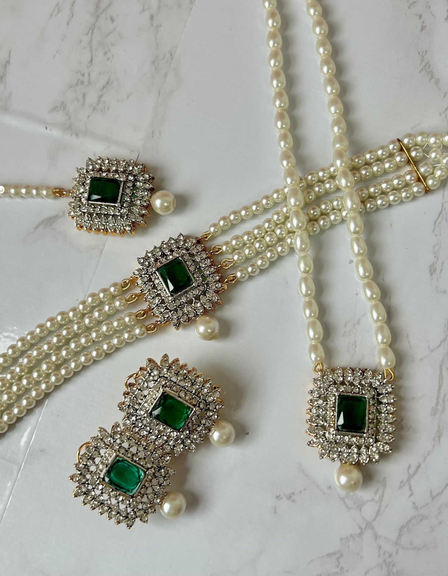 Asifa jewellery set - Emerald Green