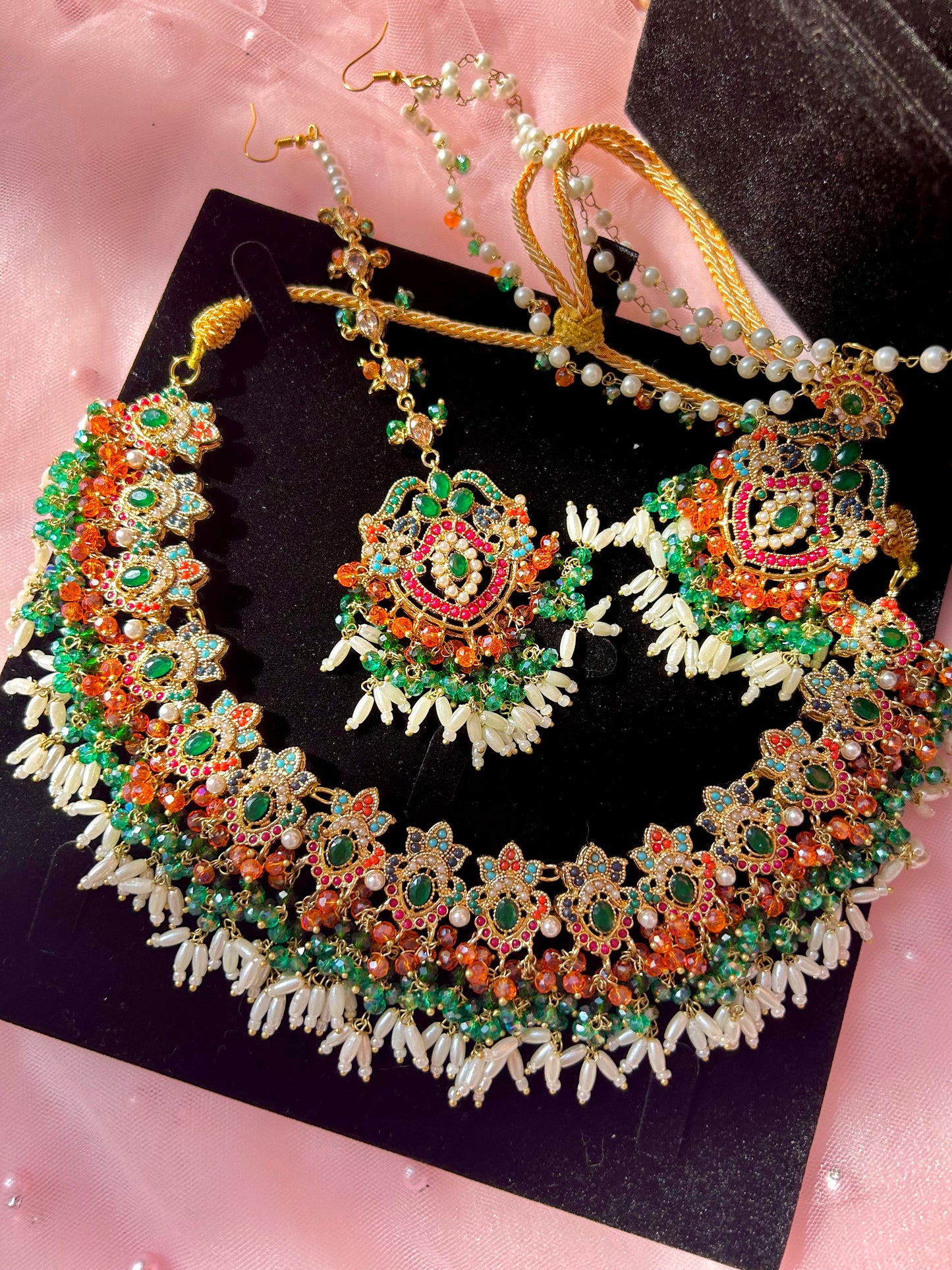 Asma bridal set~ Green & Orange