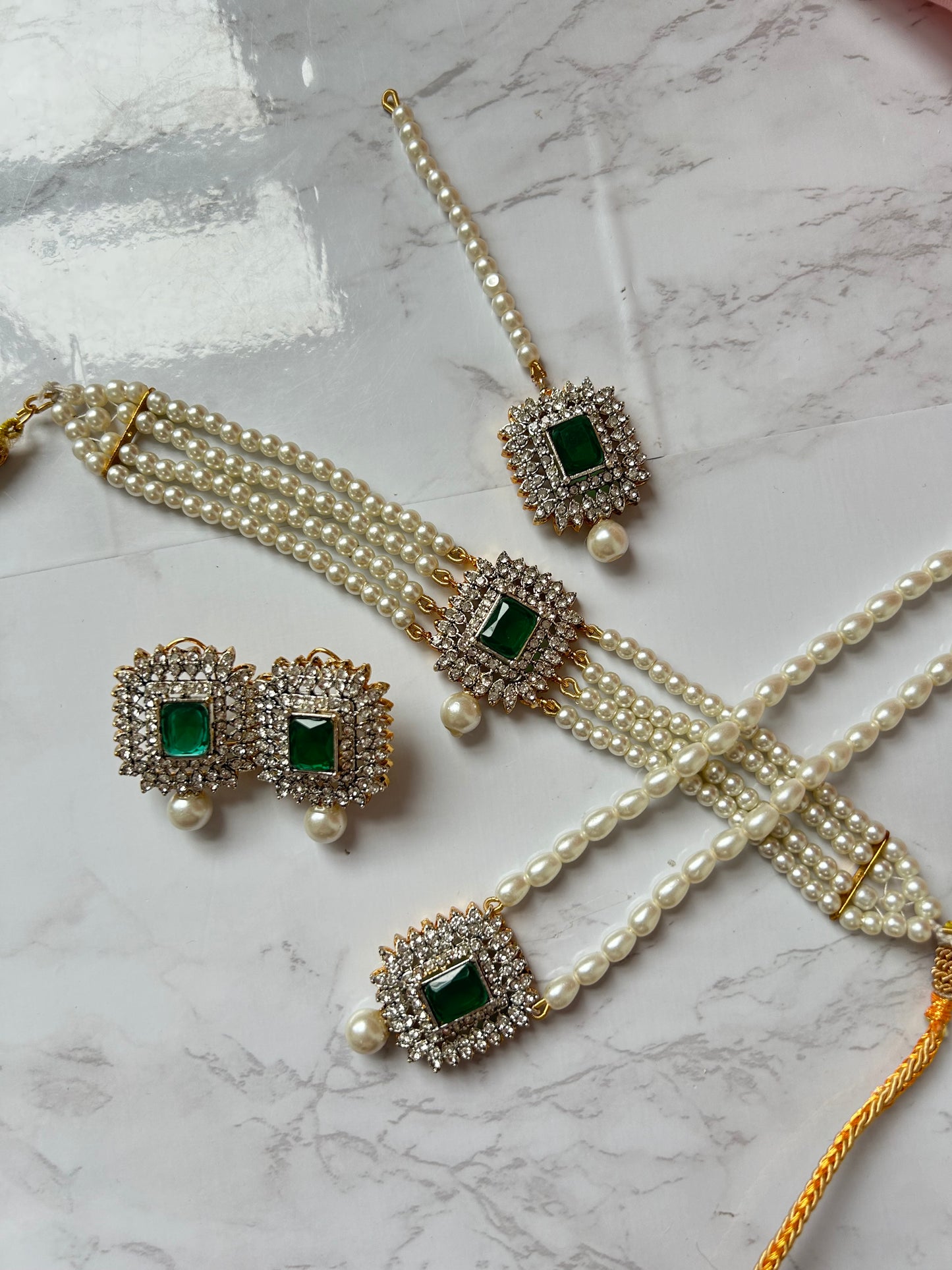 Asifa jewellery set - Emerald Green