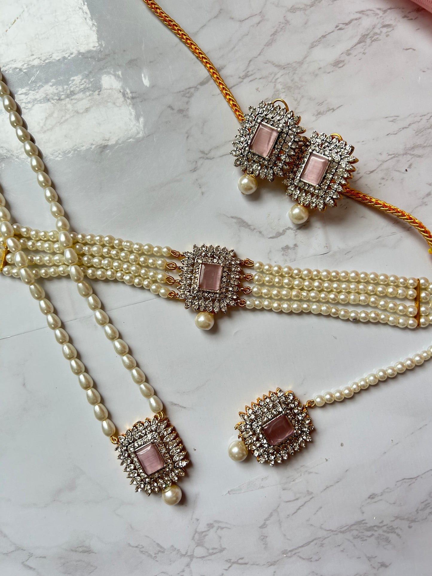 Asifa jewellery set - Pink