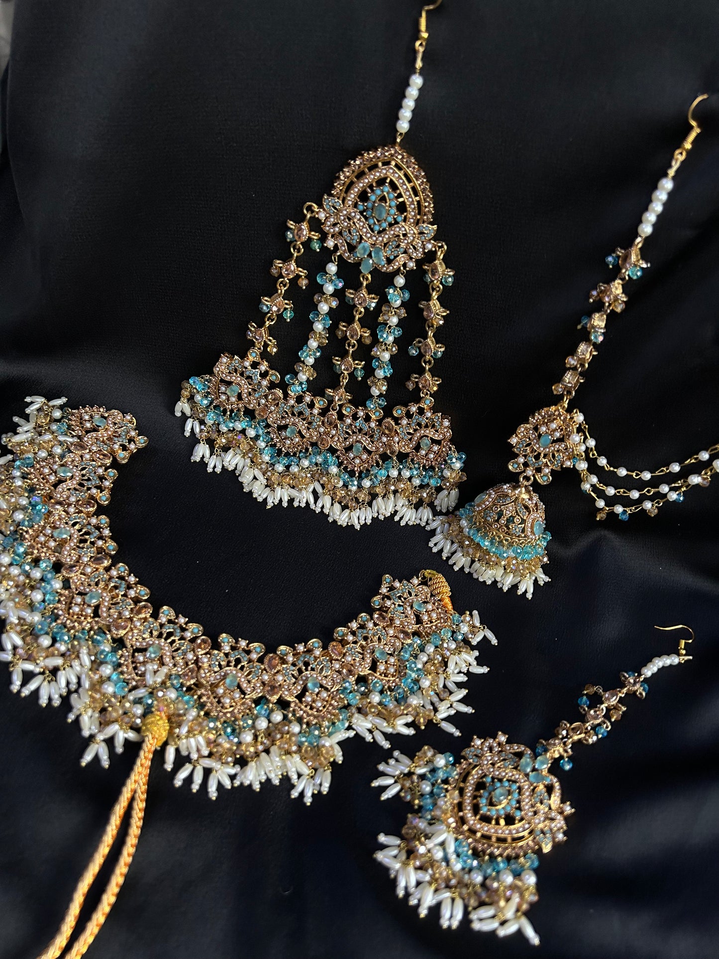 Zahra bridal set ~Baby blue and gold