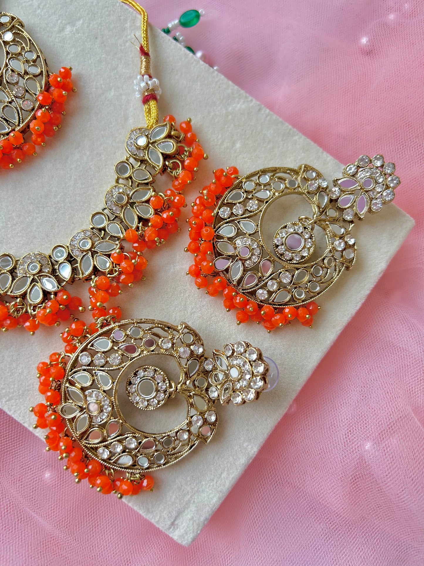 Sofia jewellery set ~ Orange