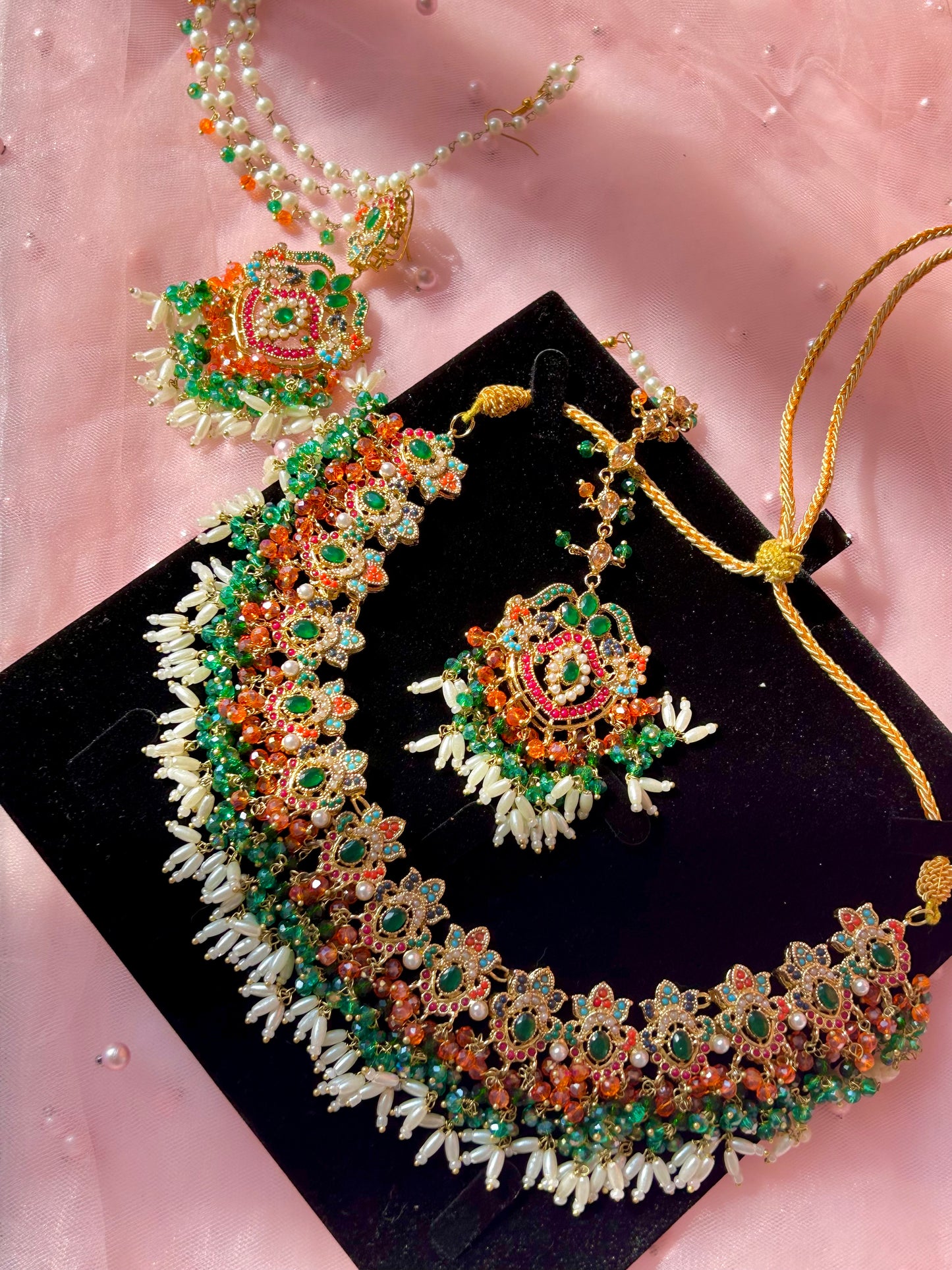 Asma bridal set~ Green & Orange