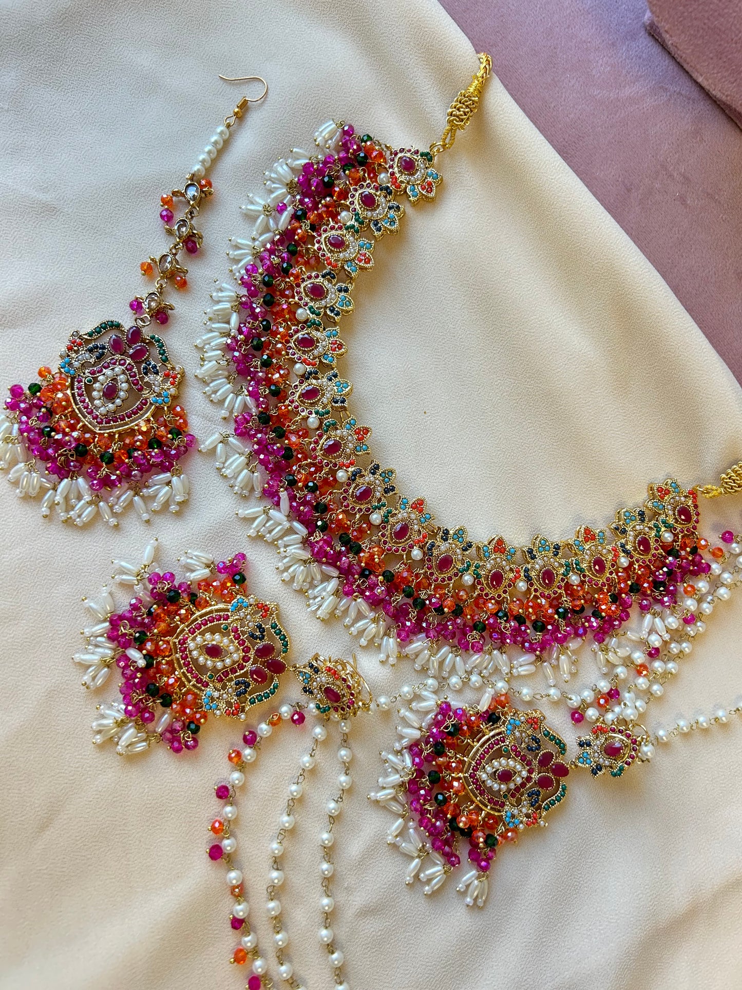 Asma bridal set~ Orange & multi