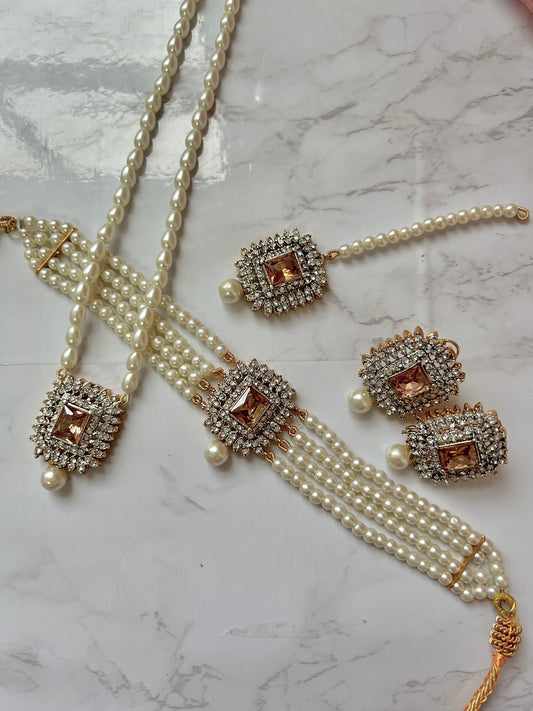 Asifa jewellery set -Champagne