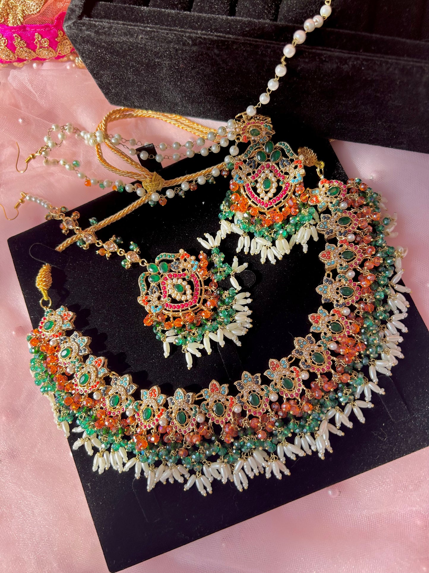 Asma bridal set~ Green & Orange