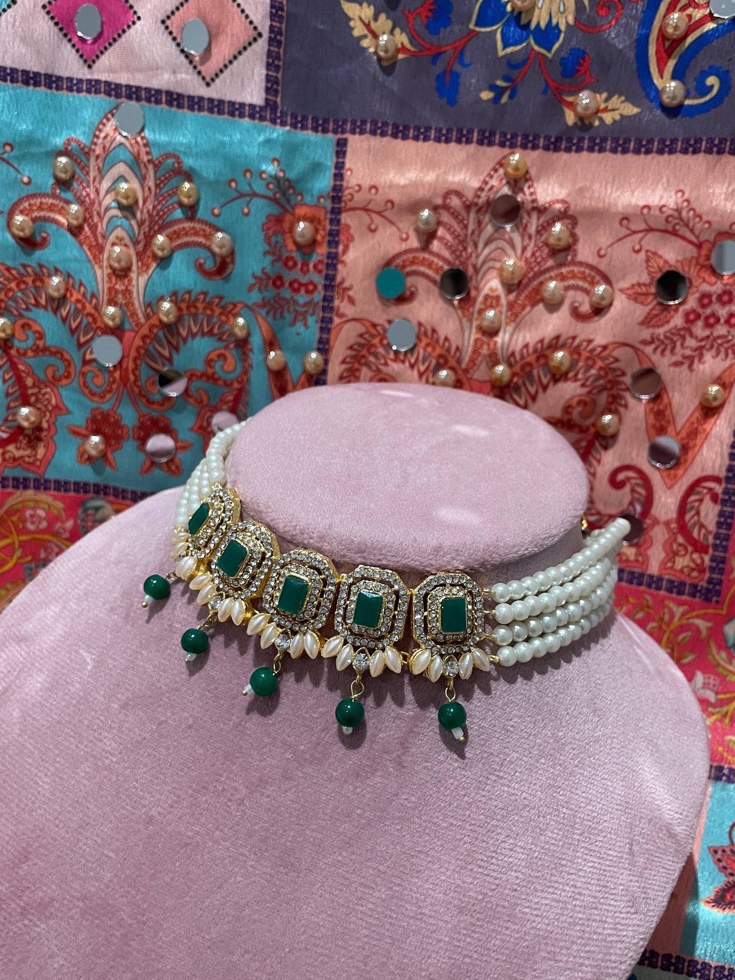 Nusrat jewellery set -Green