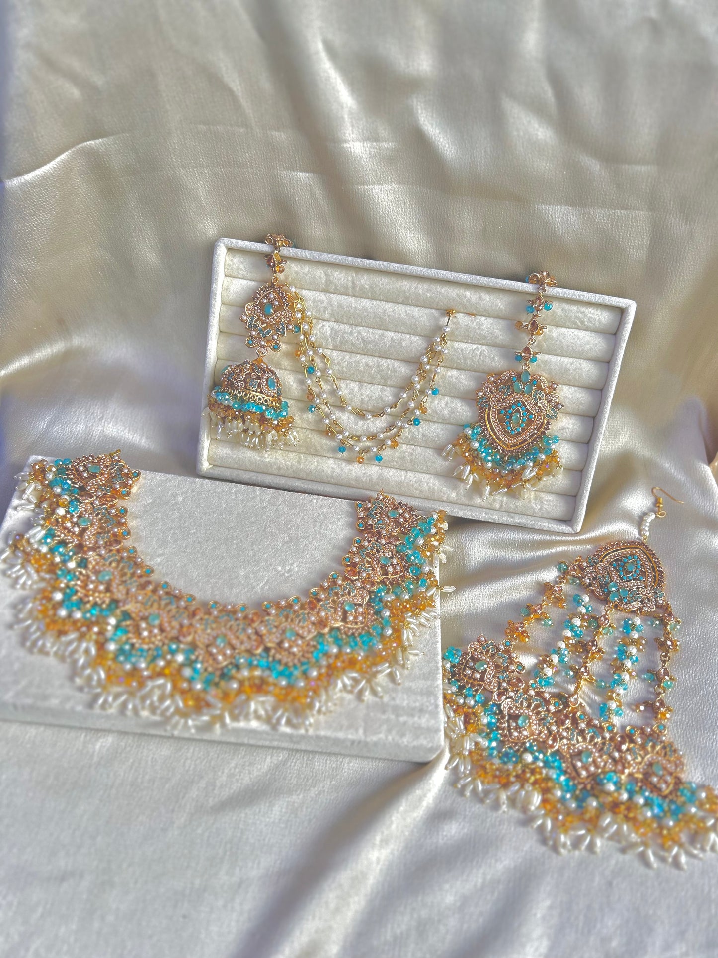 Zahra bridal set ~Baby blue and gold