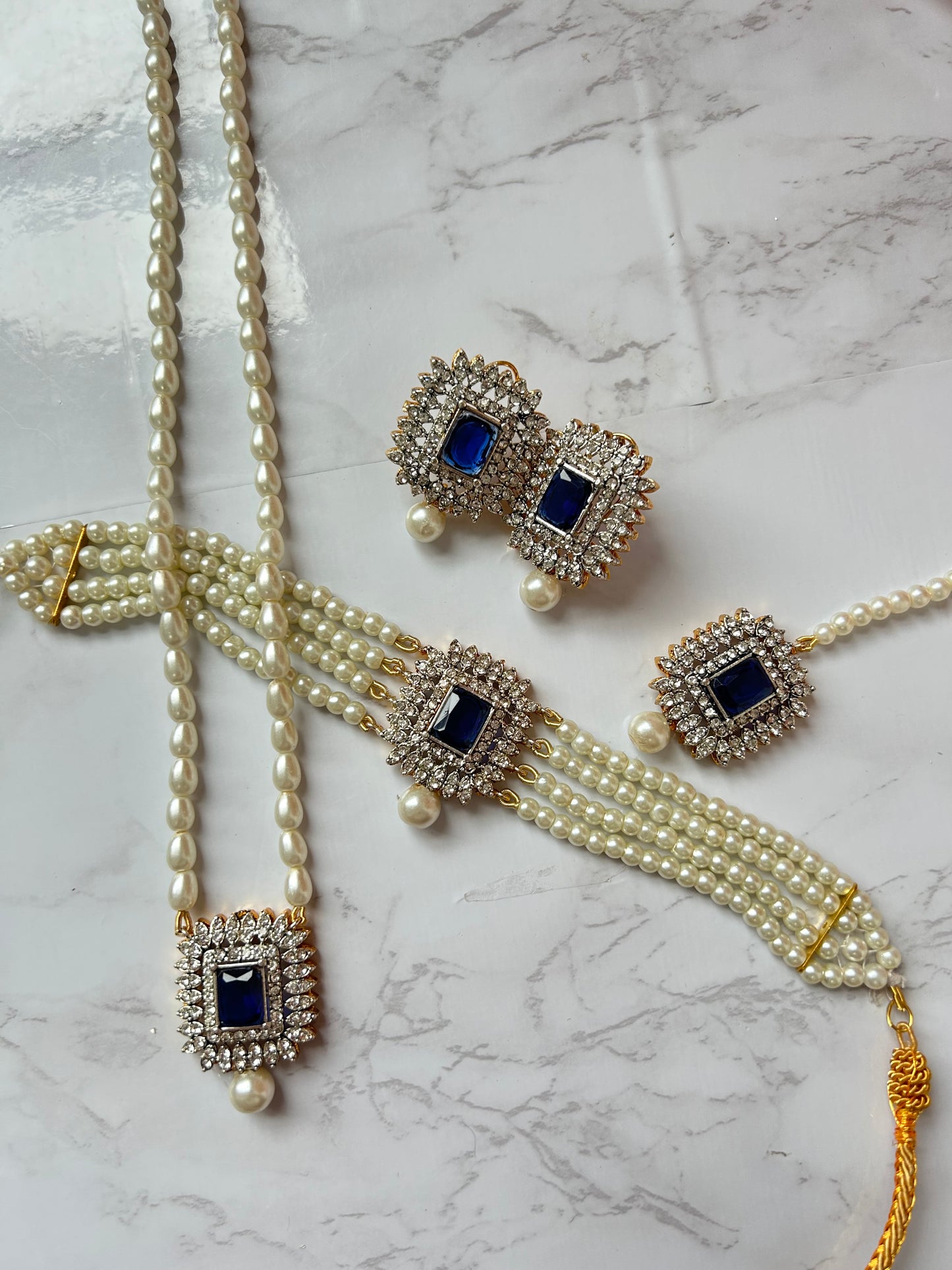 Asifa jewellery set -Navy