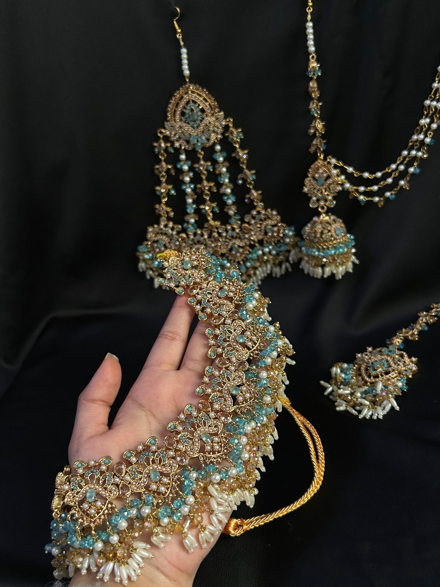 Zahra bridal set ~Baby blue and gold