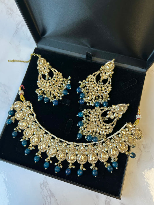 Farah jewellery set~ Dark Blue