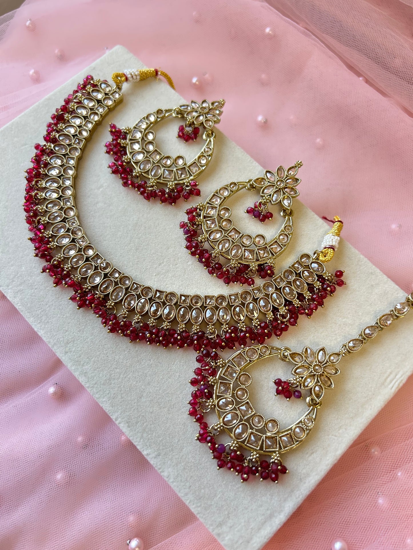 Ankita jewellery set ~ Wine