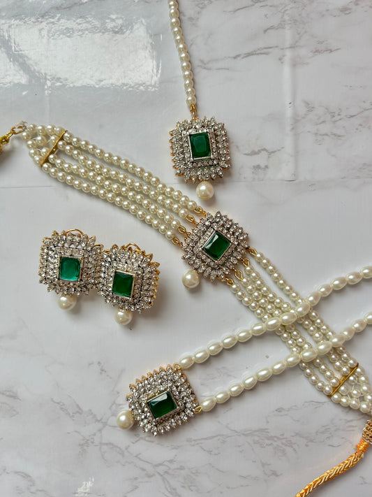 Asifa jewellery set - Emerald Green