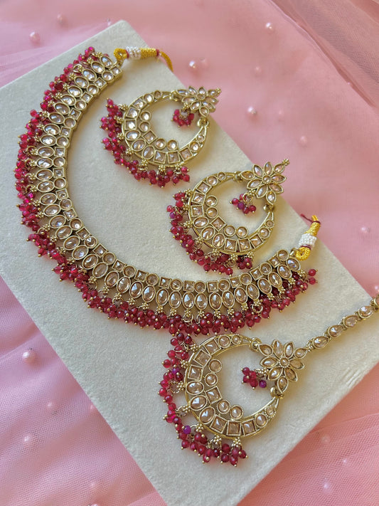 Ankita jewellery set ~ Wine