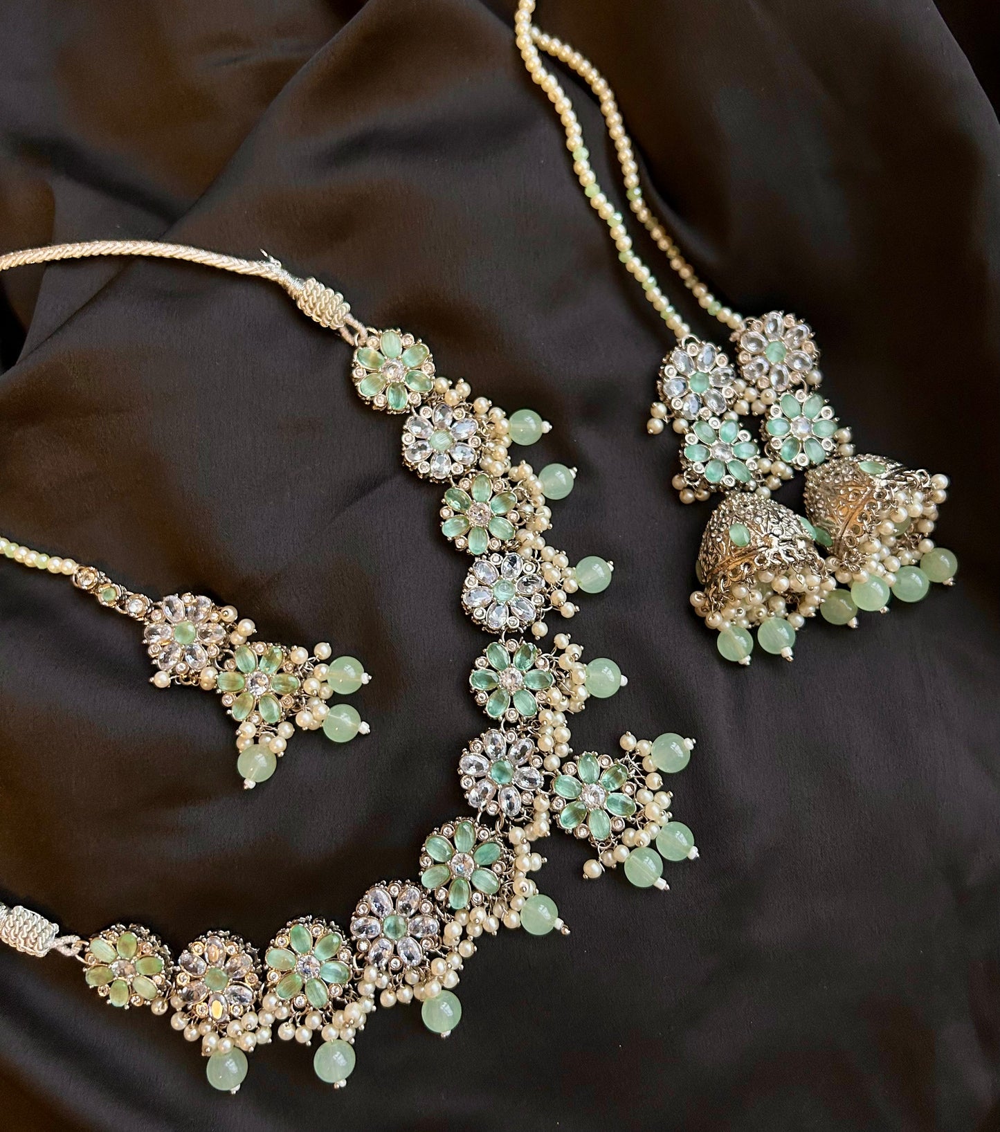 Aafiya set - Mint & Silver