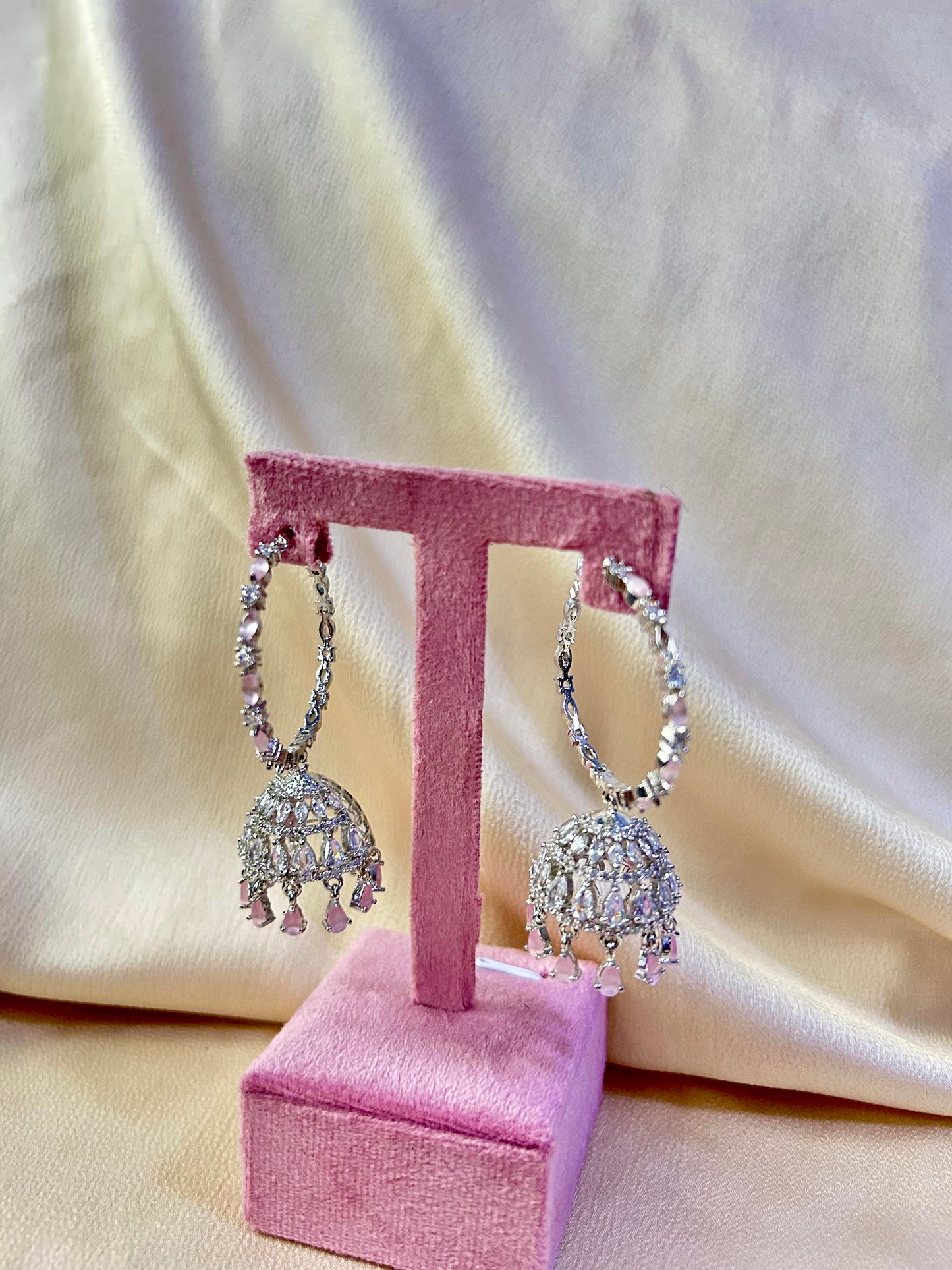 Nadia jewellery set~pink and silver