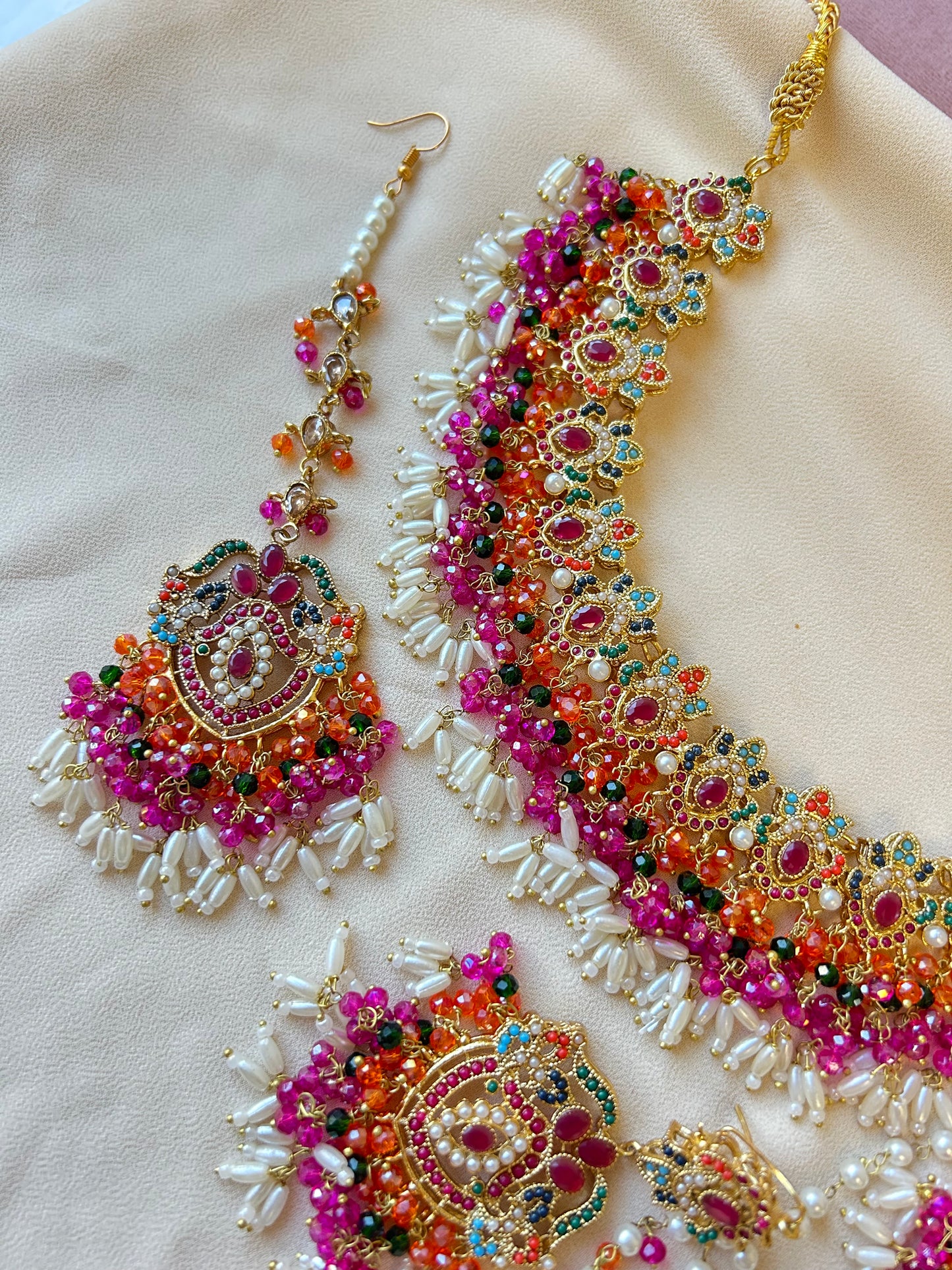 Asma bridal set~ Orange & multi