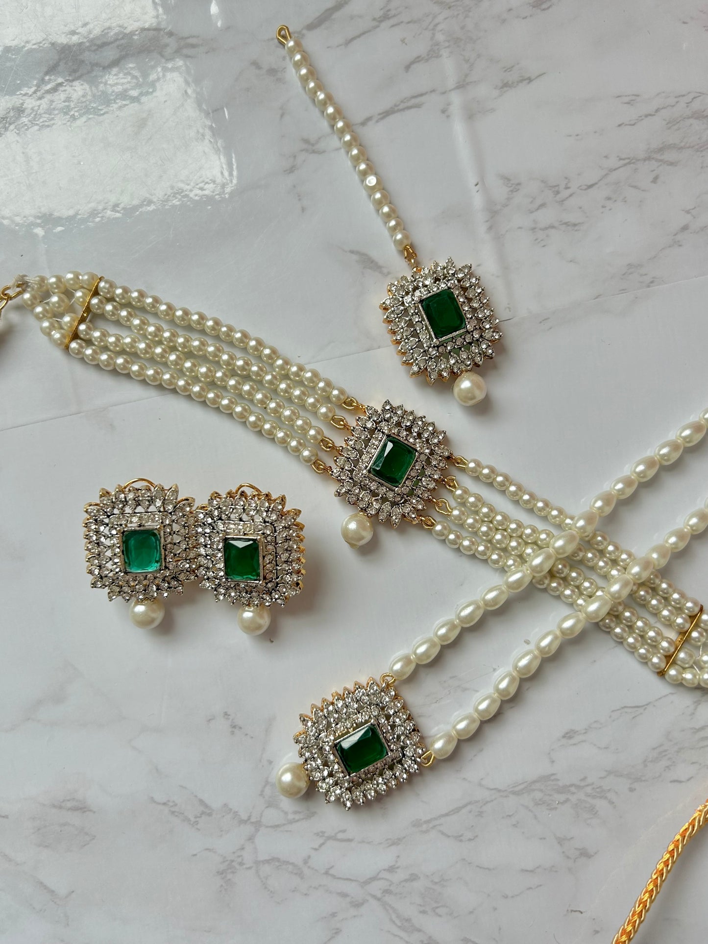 Asifa jewellery set - Emerald Green