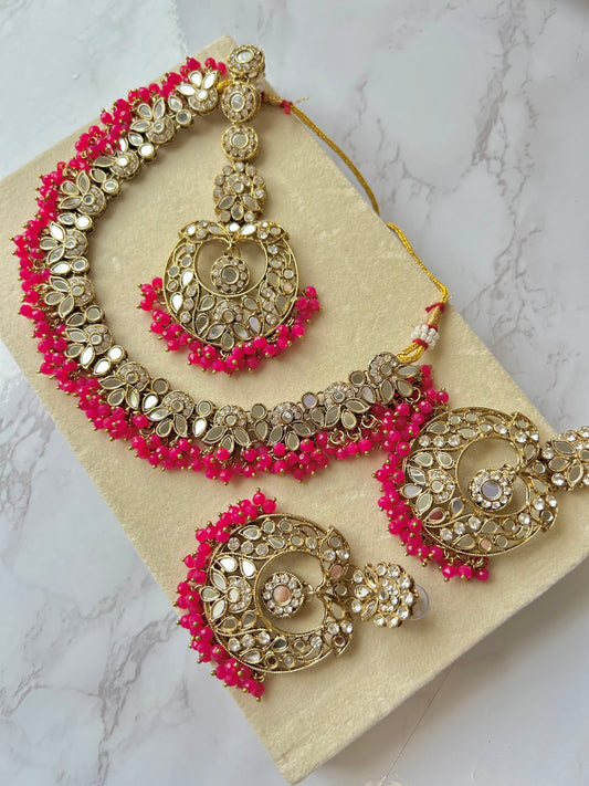 Sofia jewellery set ~Hot pink