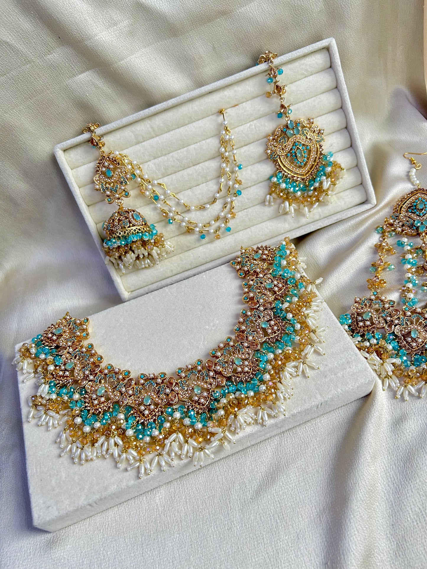 Zahra bridal set ~Baby blue and gold