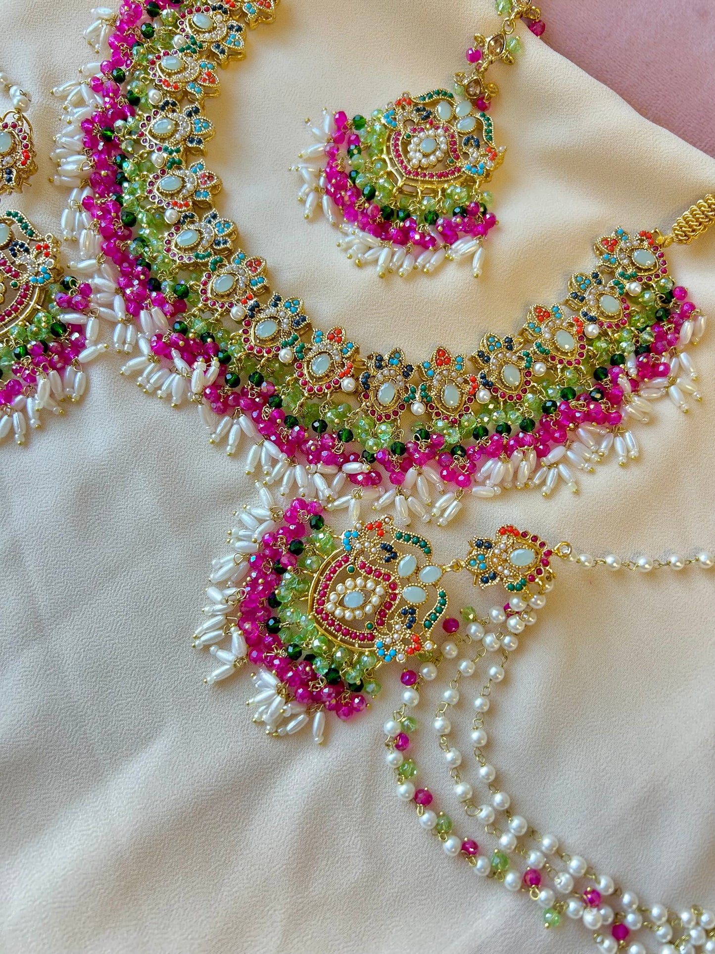 Asma bridal set~ Green & multi