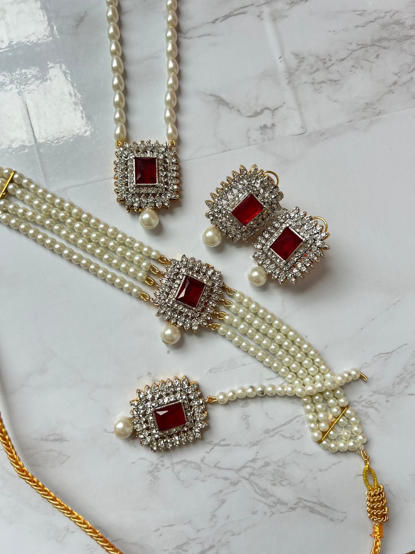 Asifa jewellery set -Ruby red