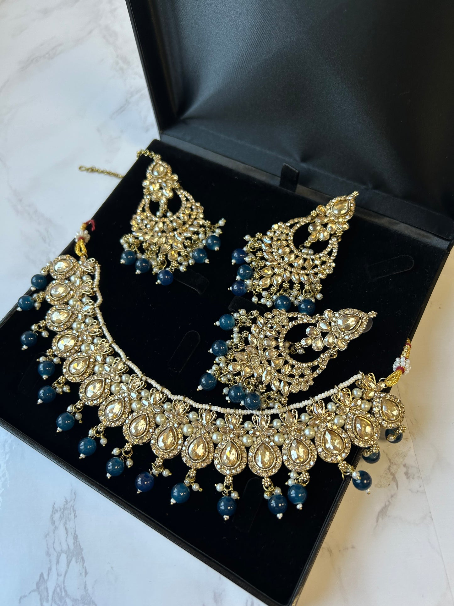 Farah jewellery set~ Dark Blue