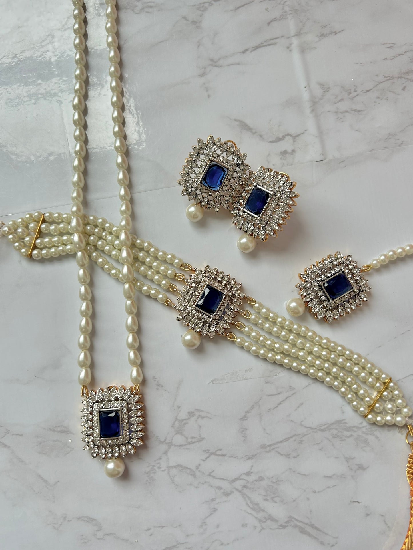 Asifa jewellery set -Navy