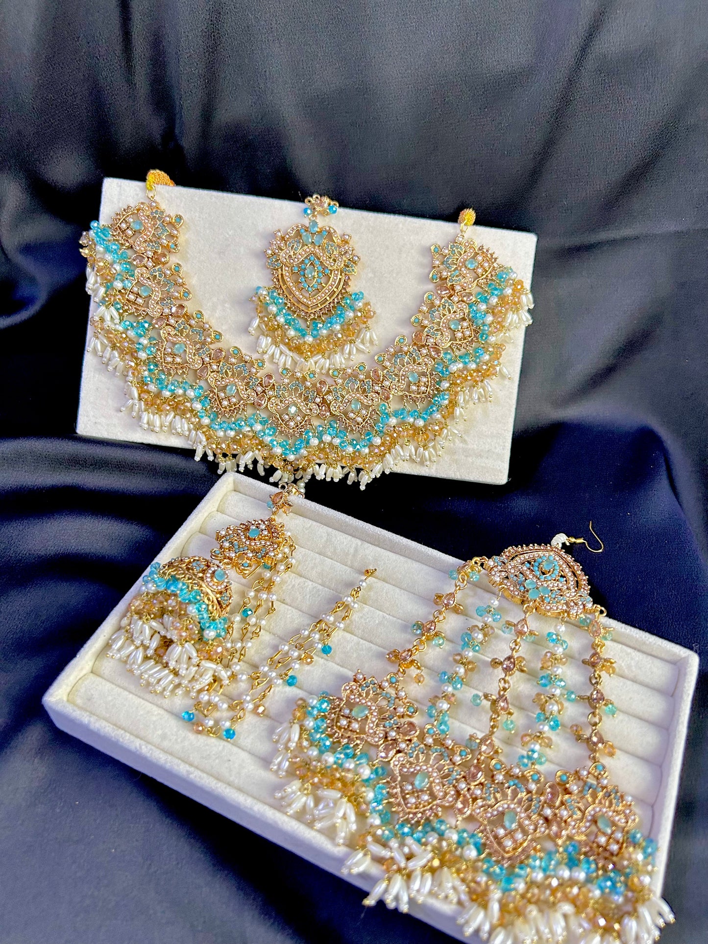 Zahra bridal set ~Baby blue and gold