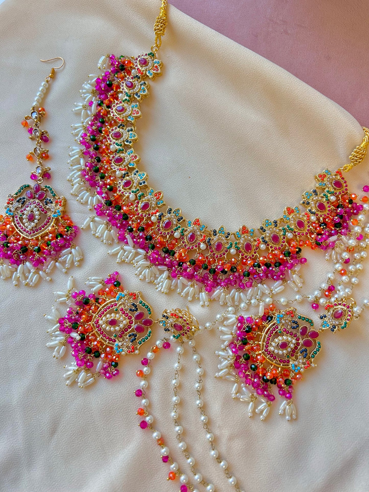 Asma bridal set~ Orange & multi