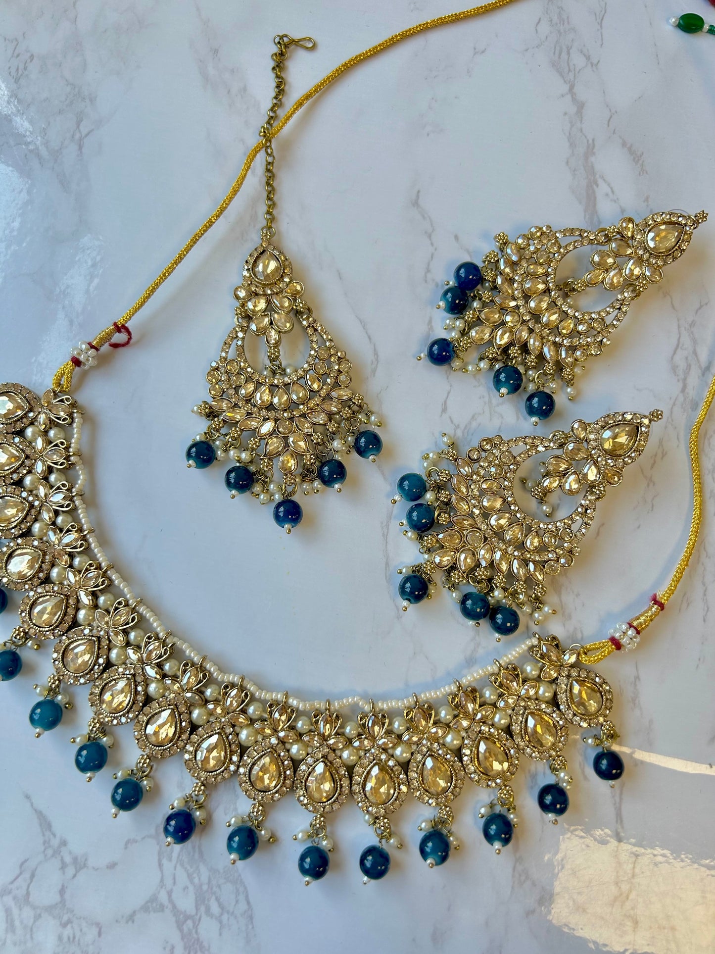 Farah jewellery set~ Dark Blue