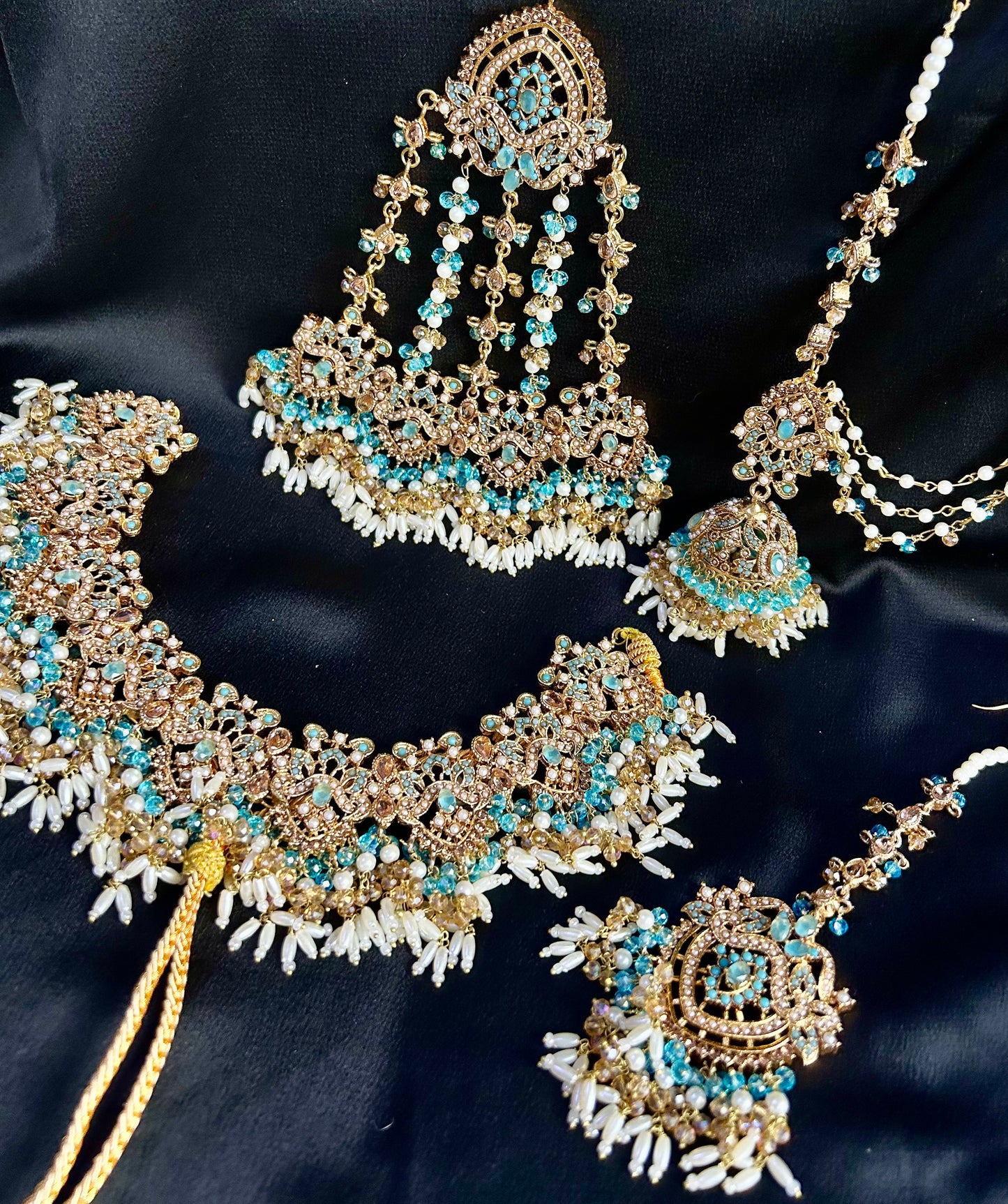 Zahra bridal set ~Baby blue and gold